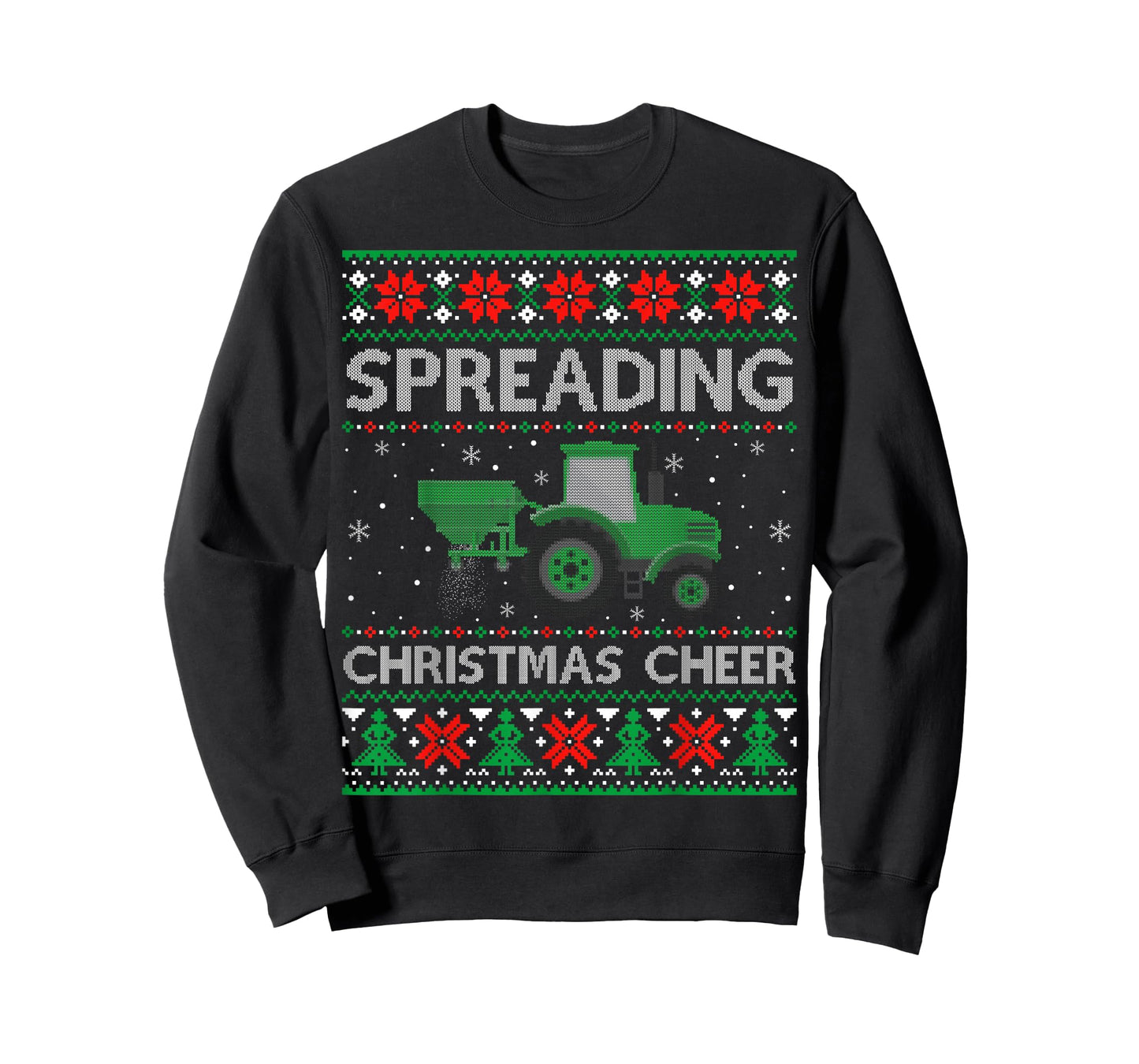 Spreading Christmas Cheer Farming Tractor Ugly Womens Mens T-Shirt