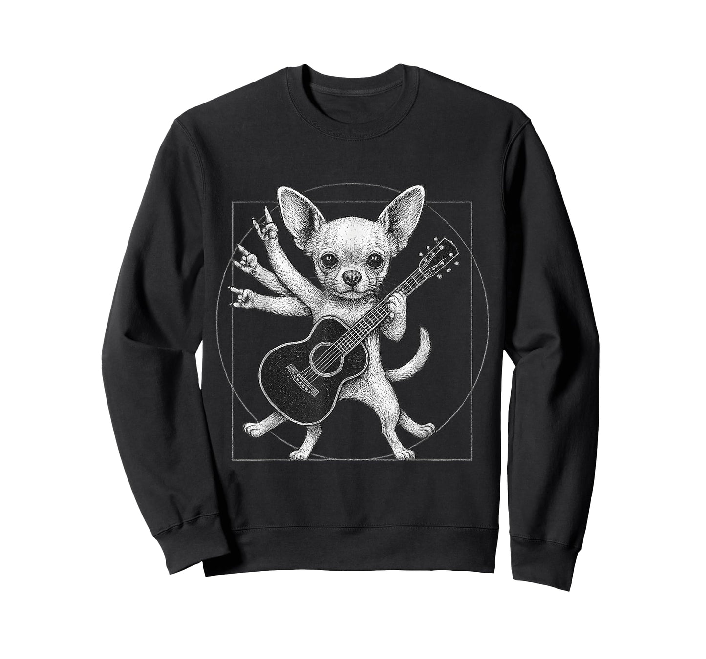 Rocking Chihuahua with Guitar Awesome Pet Lover Design T-Shirt