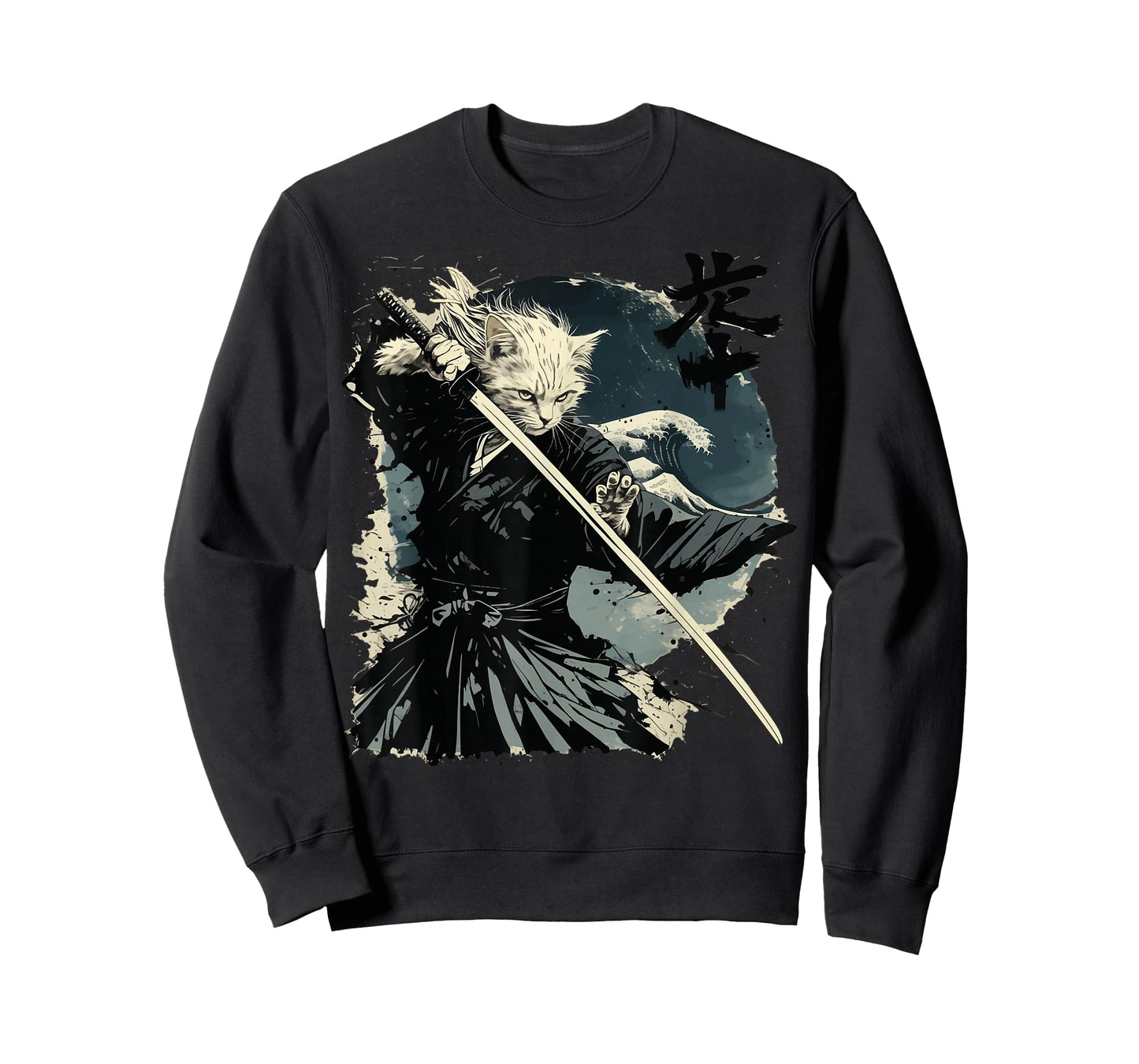 Japanese Cat Katana Japan Samurai T-Shirt
