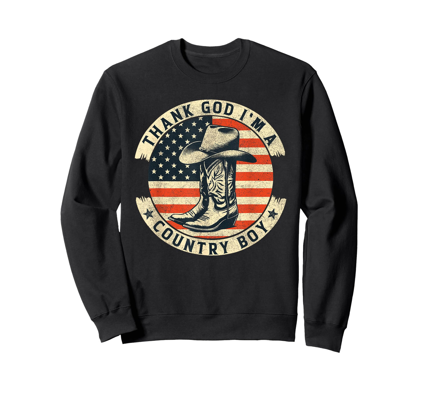 Thank God I'm A Country Music Boy Cowboy Western Retro T-Shirt