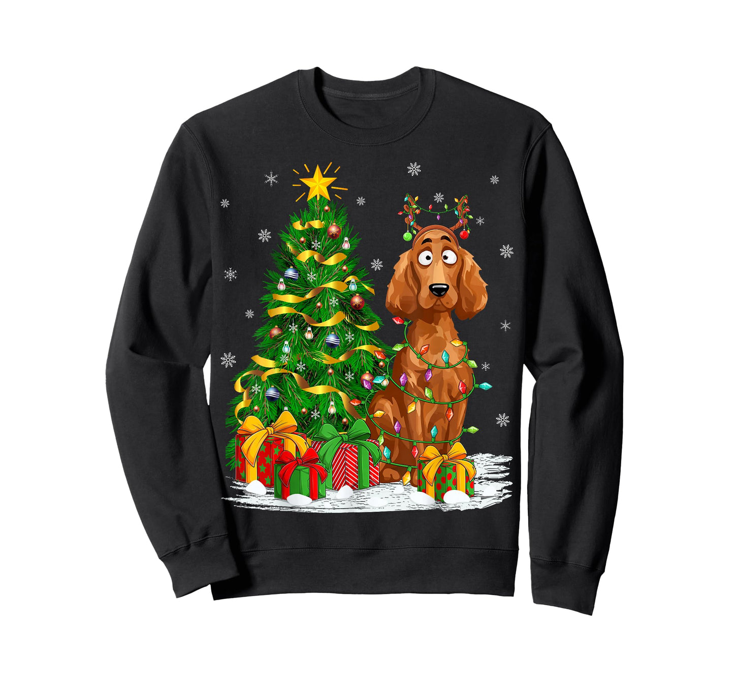 Irish Setter Dog Lover Xmas Lighting Irish Setter Christmas T-Shirt