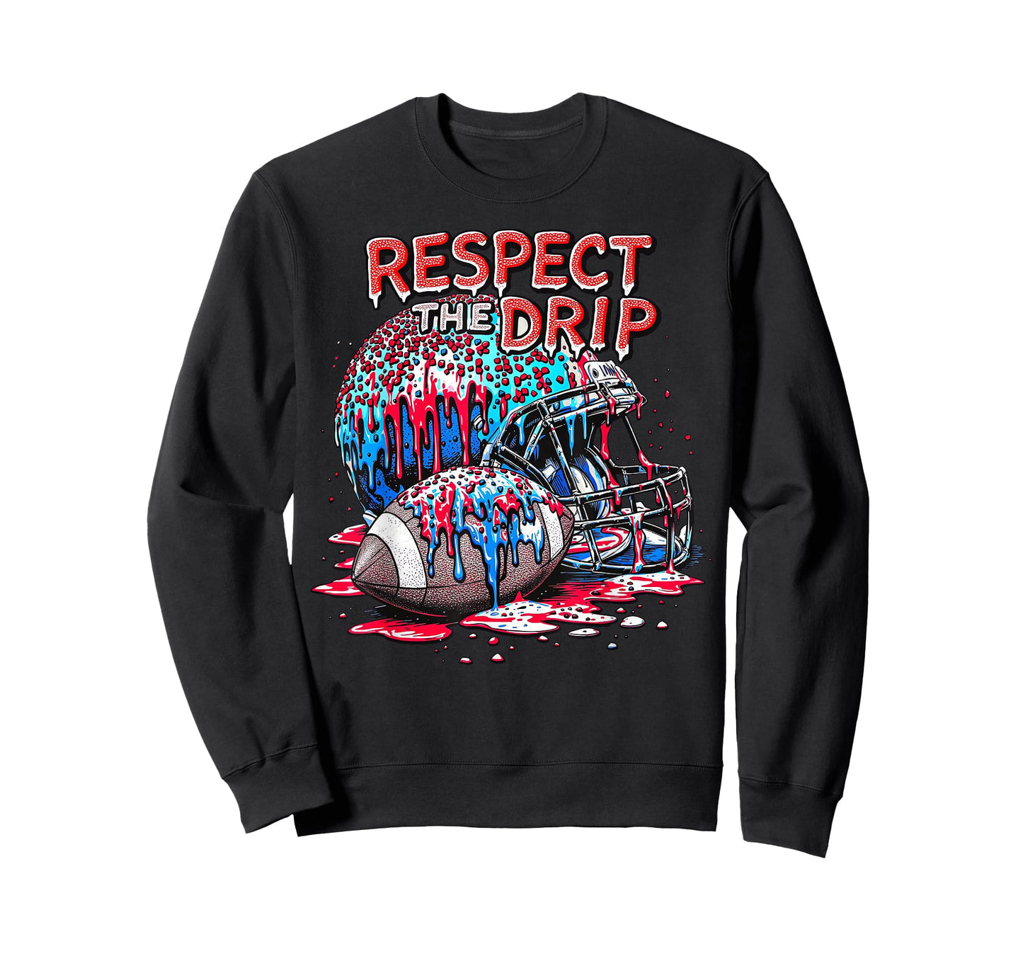 Football Drip for Boys Ice Cream Respect The Drip Football T-Shirt
