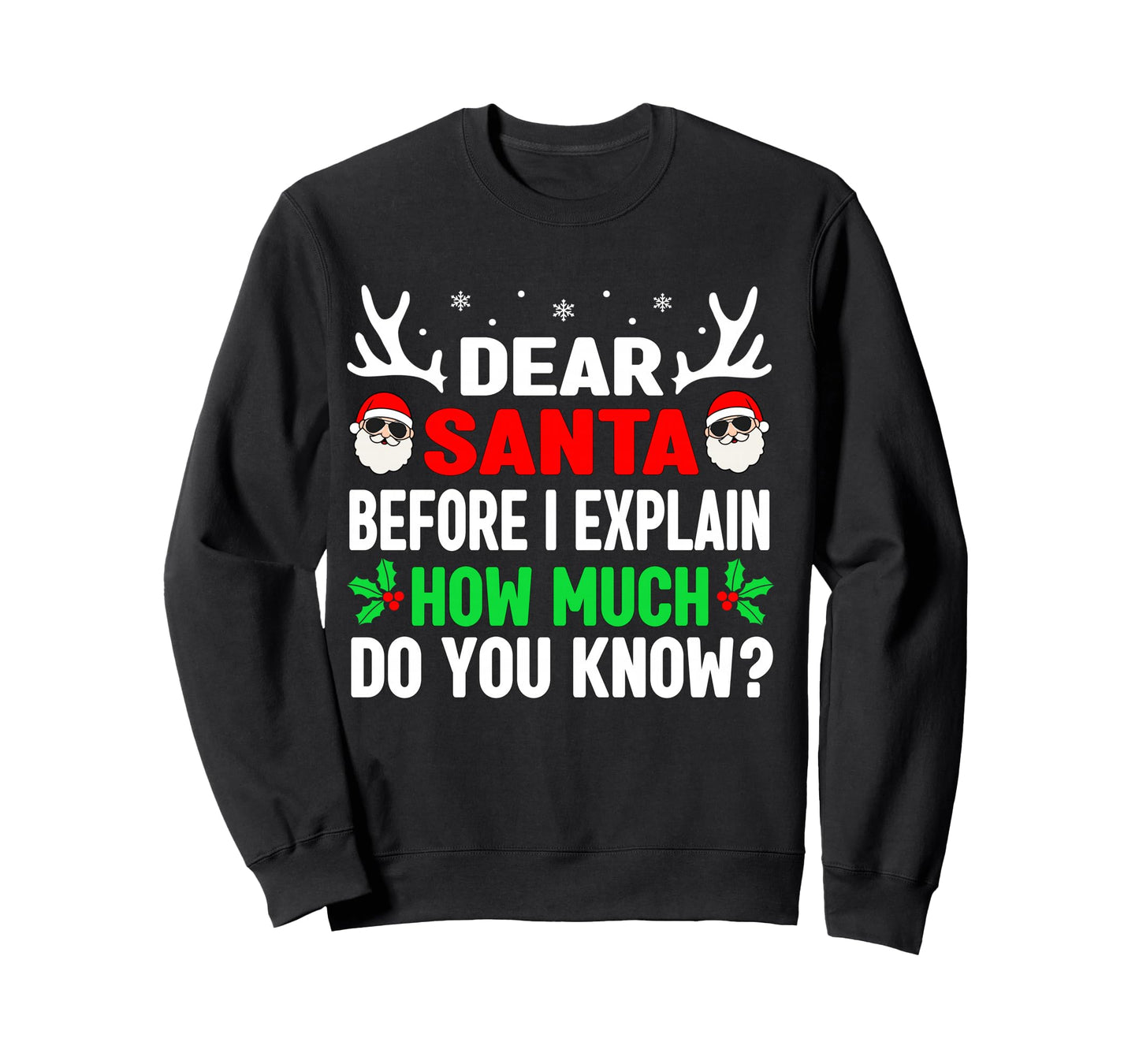 Funny Christmas Kids Adults Dear Santa I Can Explain Long Sleeve T-Shirt