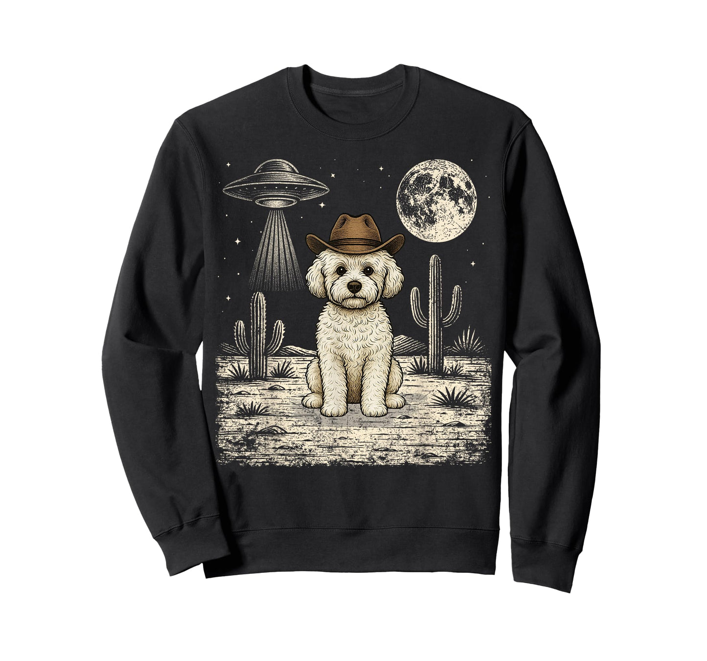 Funny Bichon Frise Cowboy Western Dog UFO T-Shirt