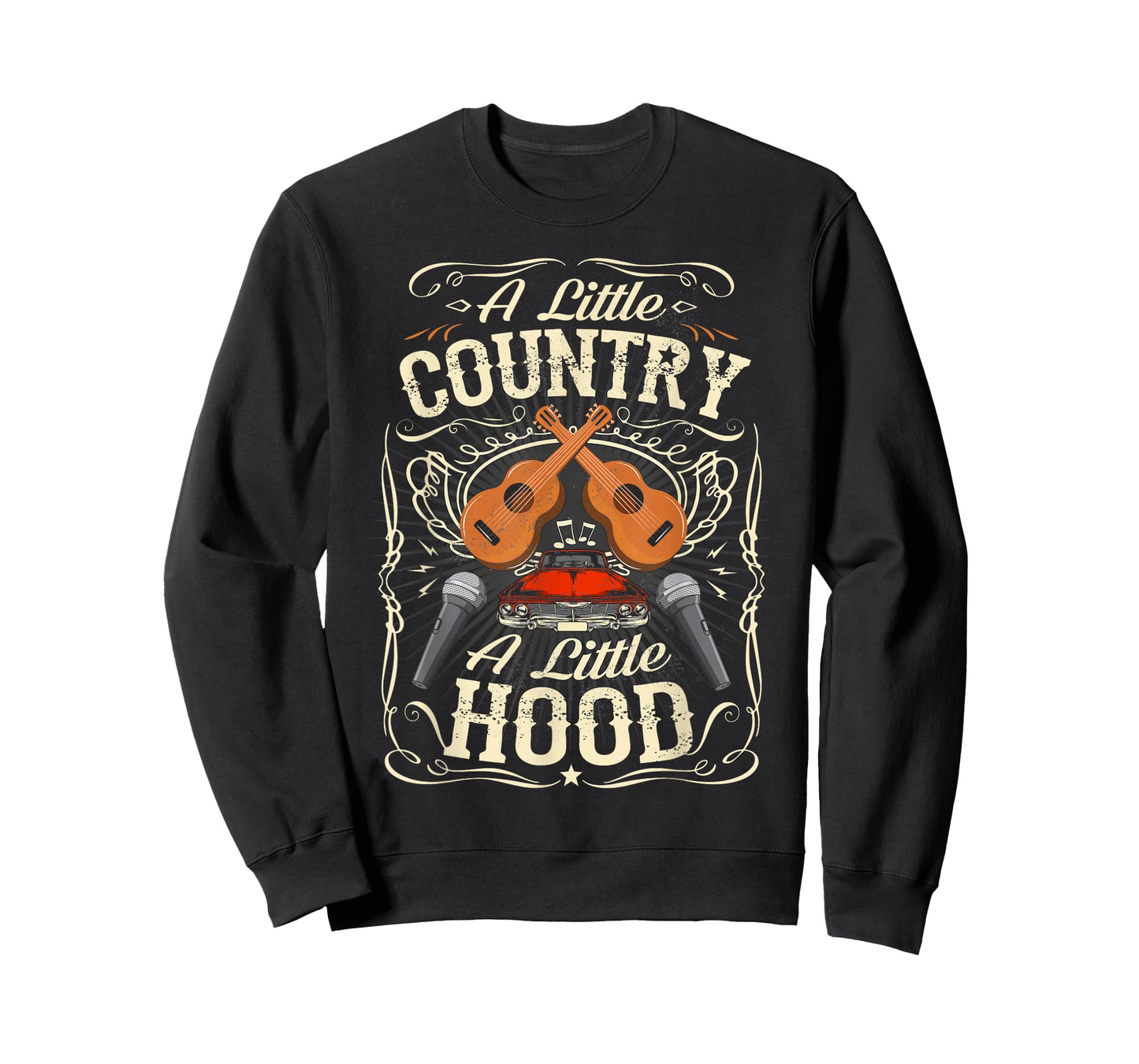 A Little Country A Little Hood Vintage Western Hip Hop Rap T-Shirt