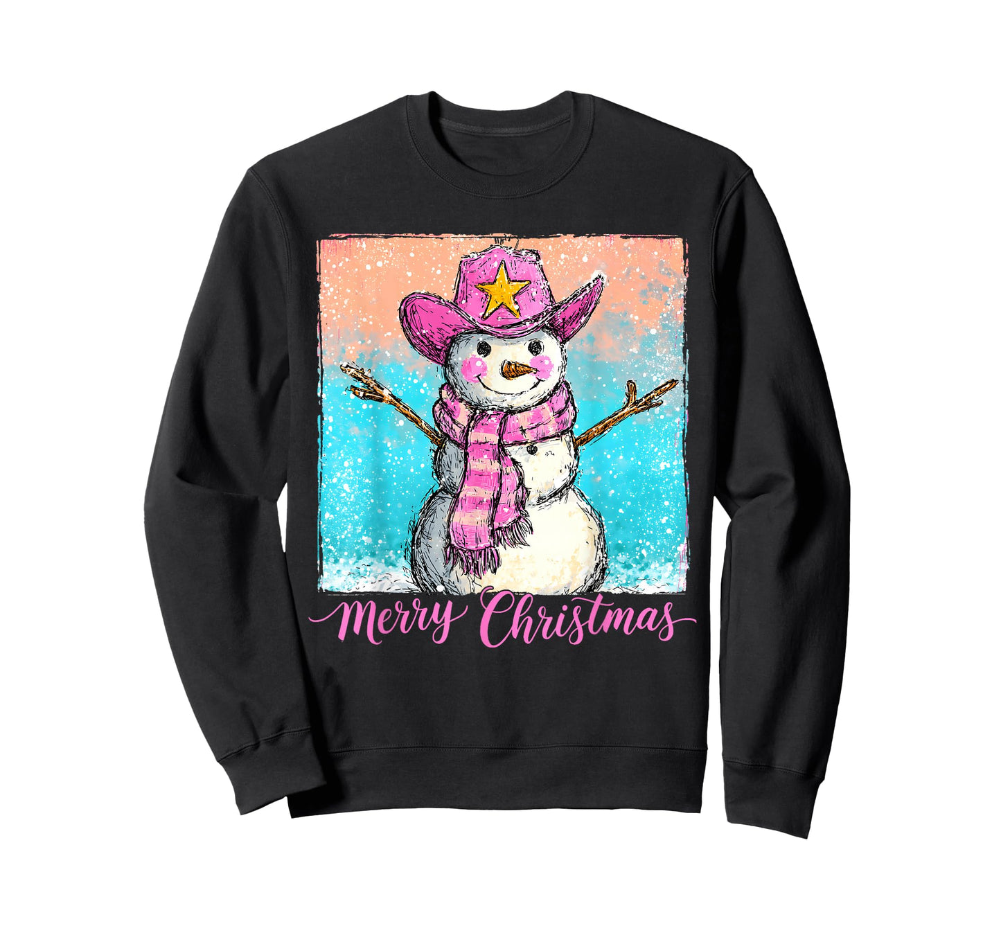 Funny Howdy Cowboy Snowman Western Merry Christmas 2025 T-Shirt