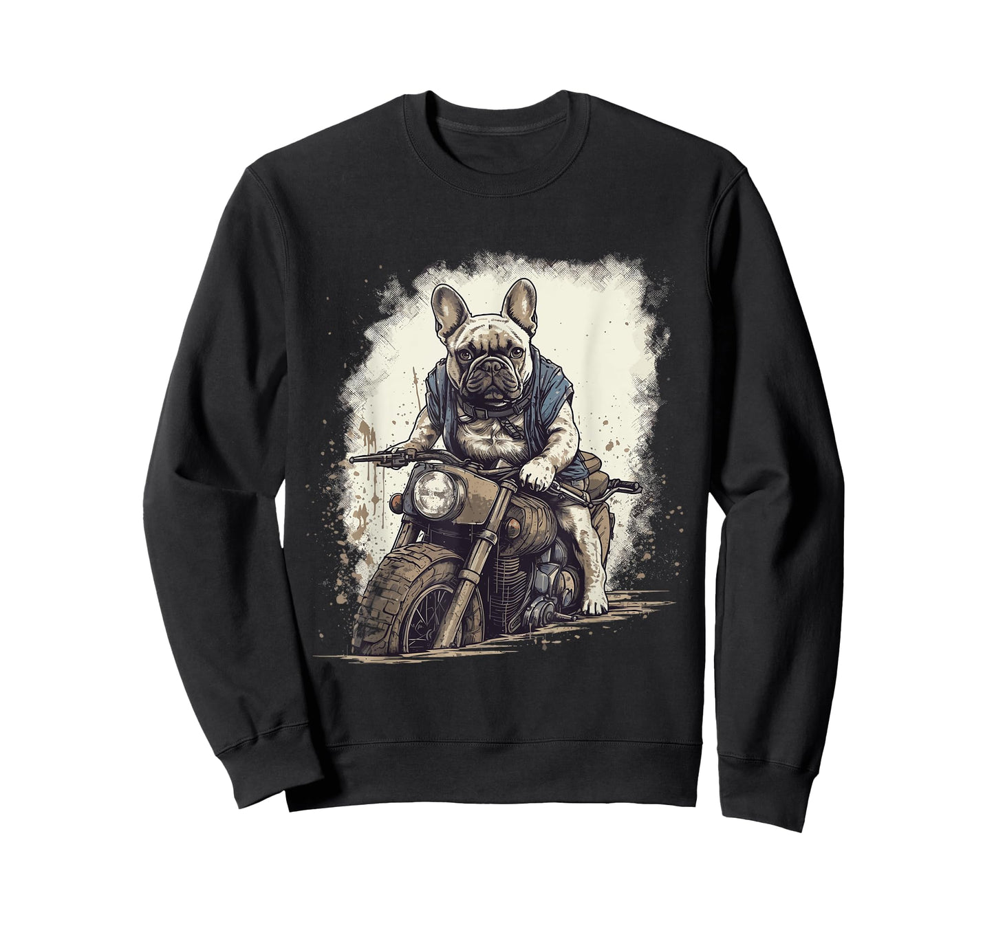 Funny Vintage French Bulldog Biker French Bulldog Motorcycle T-Shirt for Men Women