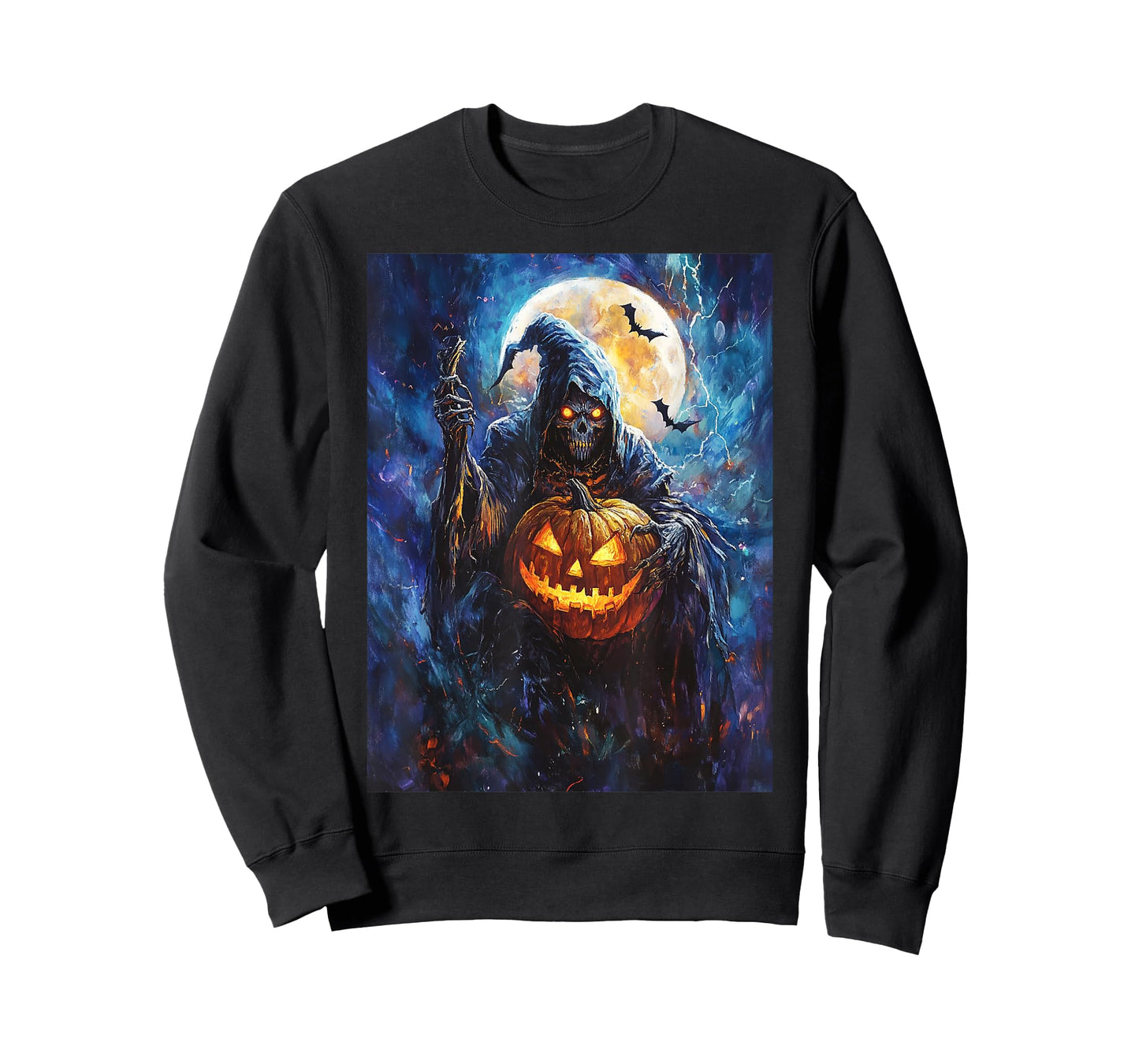 Halloween Spooky Pumpkin Design Scary Grim Reaper Halloween T-Shirt