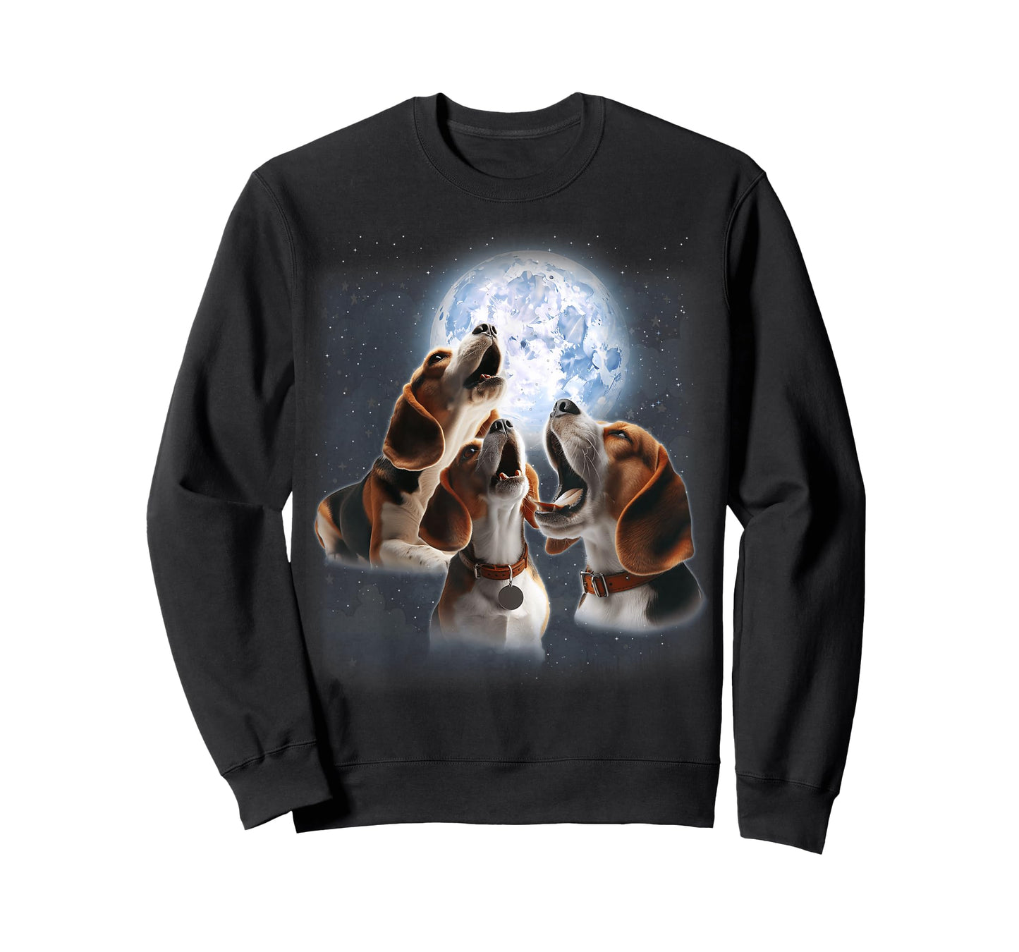 3 Beagles Howling At The Moon Funny Pet Beagle Dog Lover Kid T-Shirt