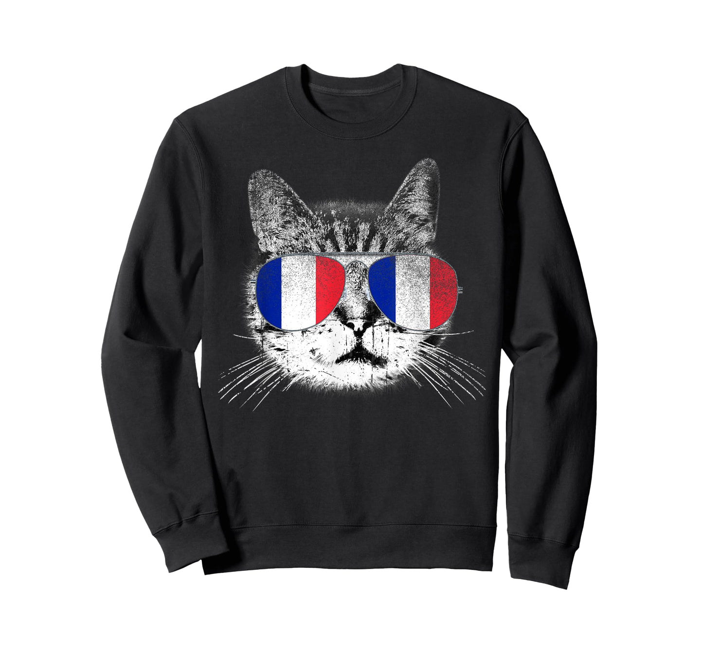 Cat Shirt France French Flag Country Retro Men Women Kids T-Shirt