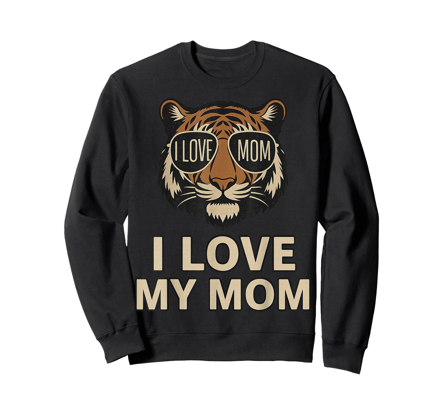 I Love My Mom Tiger Graphic for Animal Lovers T-Shirt