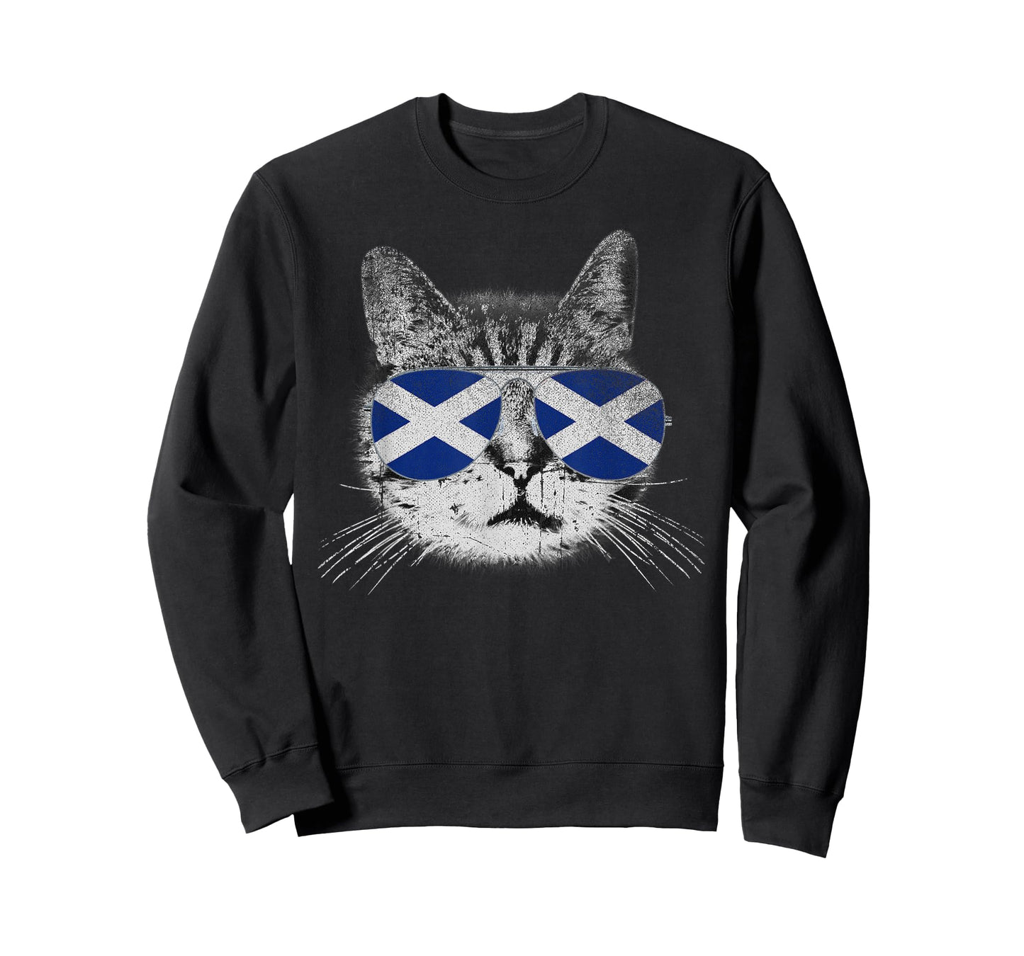 Cat Shirt Scottish Scotland Flag Country Retro Funny T-Shirt