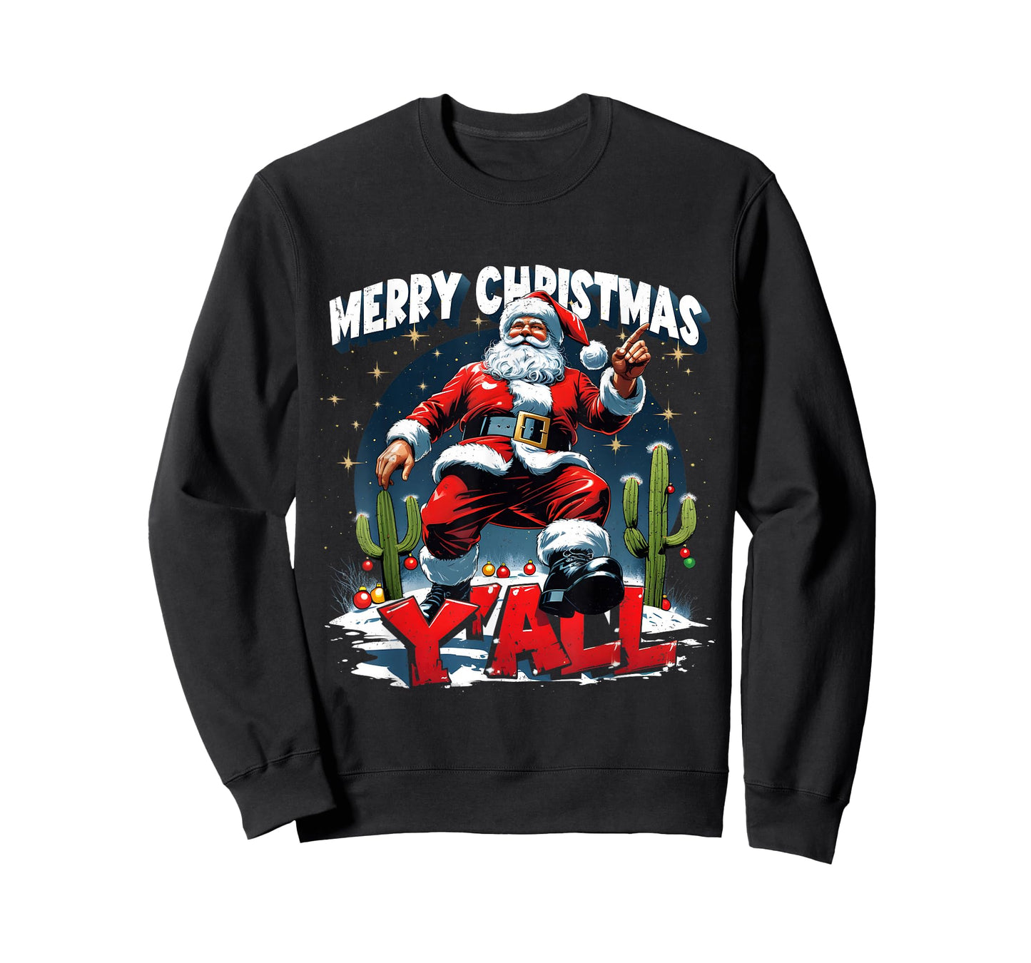 Merry Christmas Y’All Santa Western Holiday T-Shirt