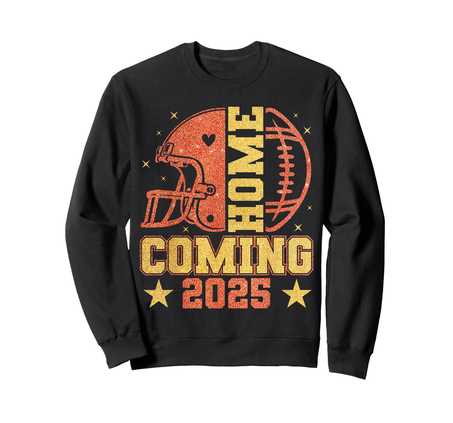 Homecoming 2025 HOCO Football Mama Girl Orange Gold Vibes T-Shirt