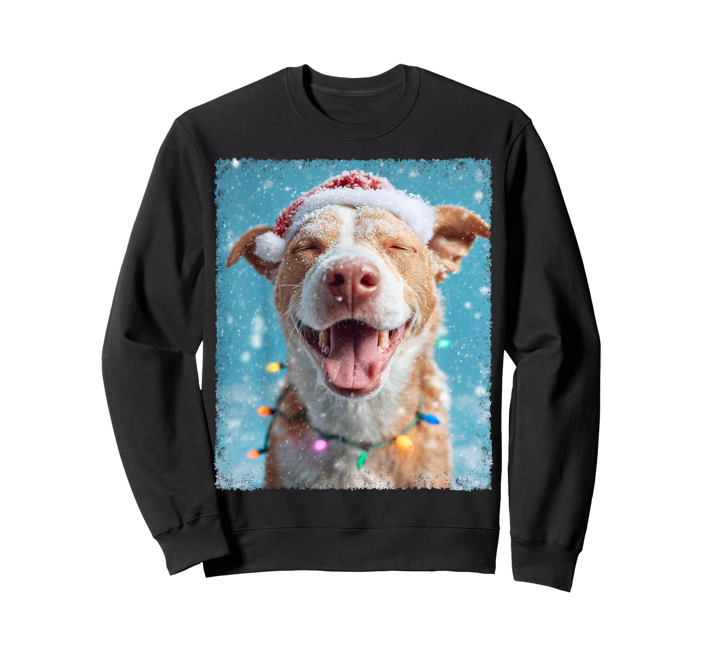 Xmas Pitbull Dog Christmas Light T-Shirt