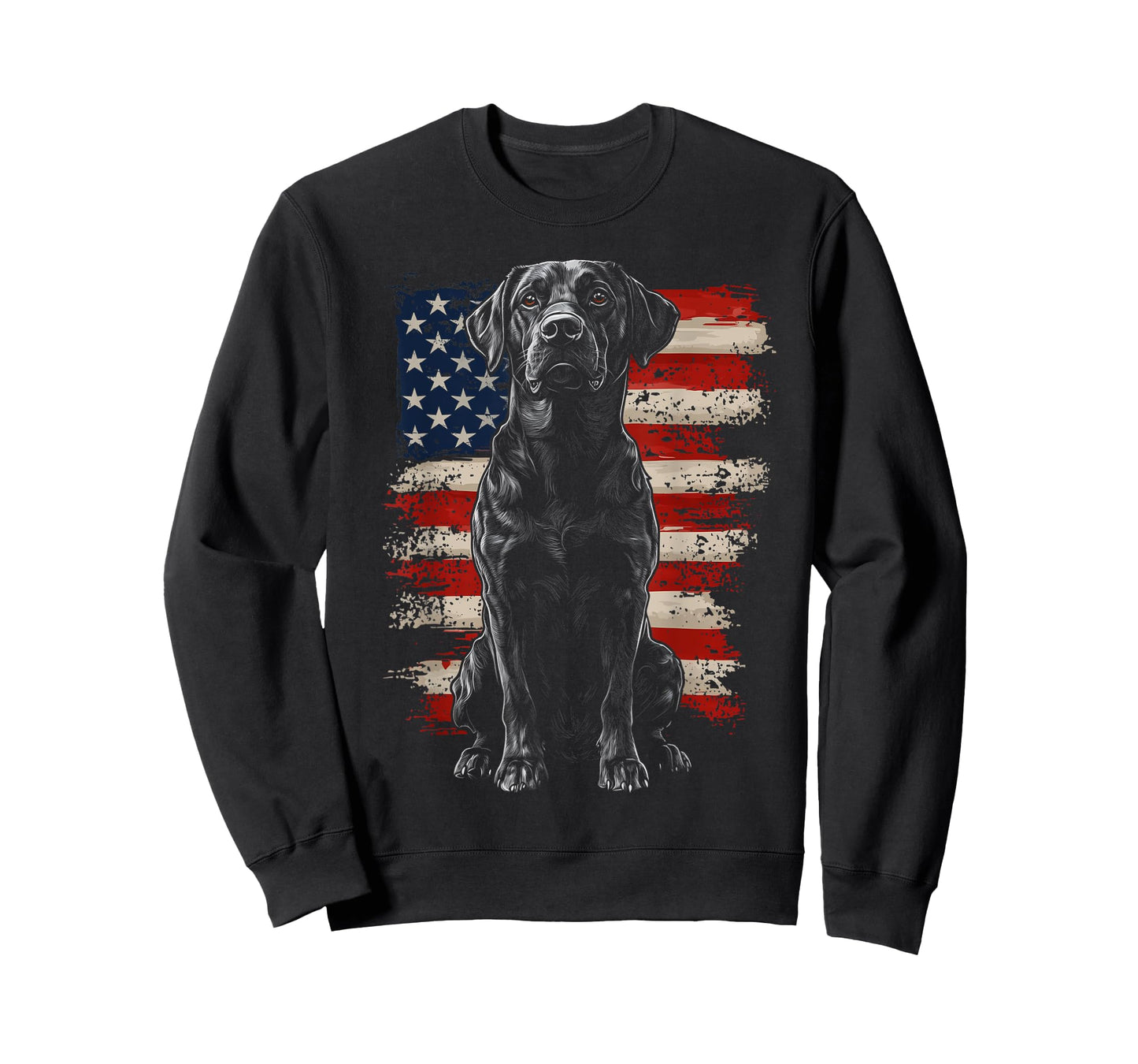 Patriotic Labrador American Flag 4th Of July Black Lab Dog Men Women Kids T-Shirt