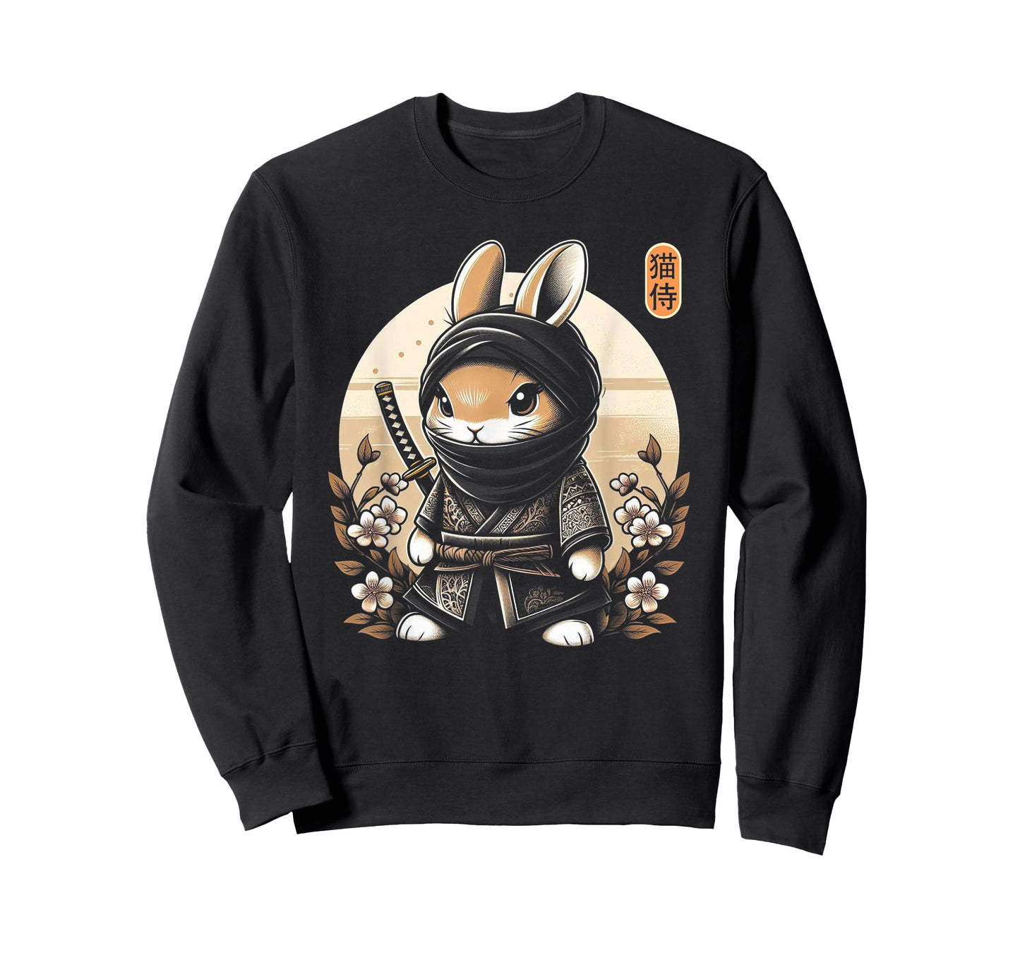 Japanese Samurai Ninja Rabbit Tattoo Japanese Kawaii Art T-Shirt