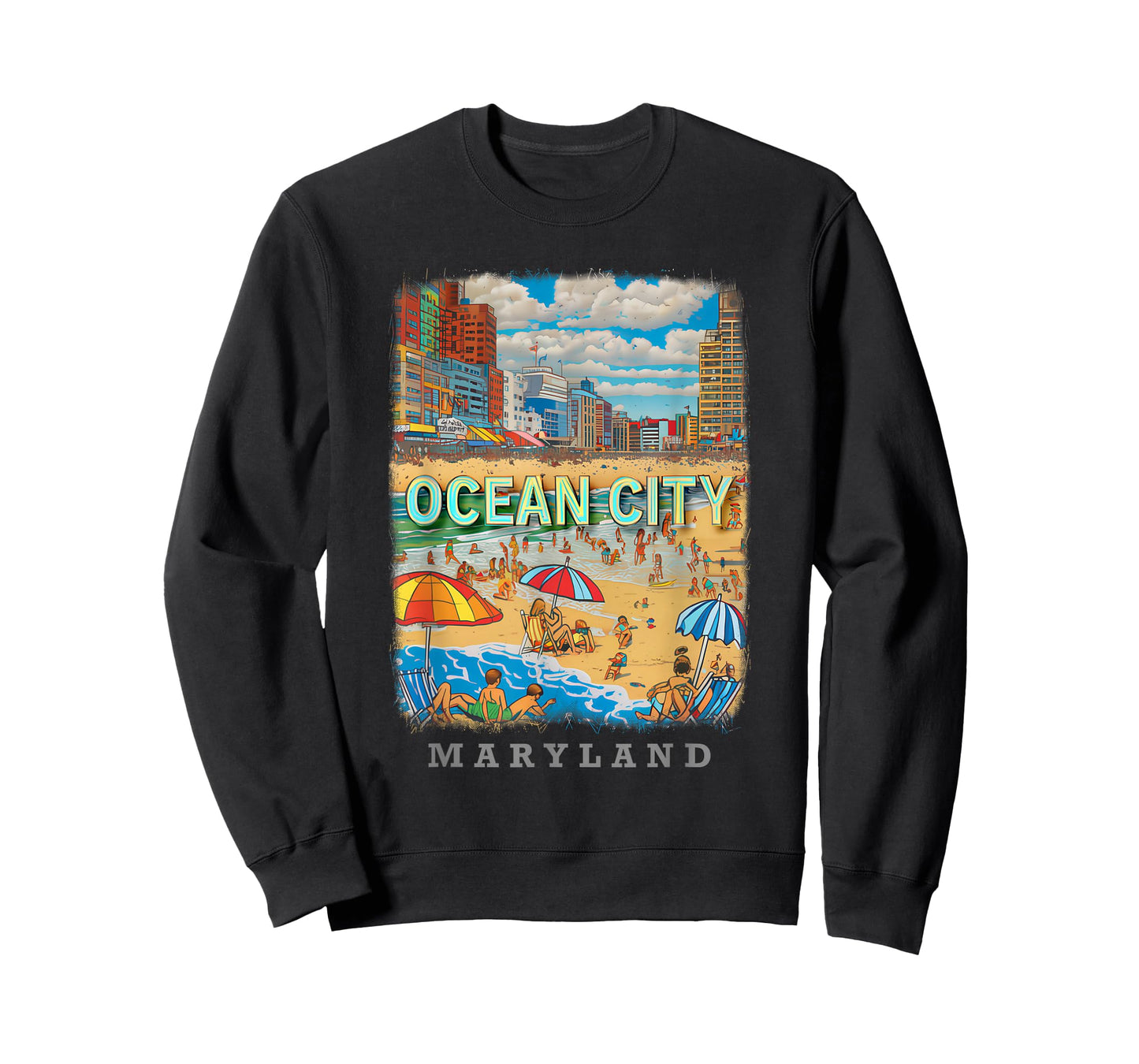 Ocean City Maryland MD Beachfront Bliss SD527 T-Shirt