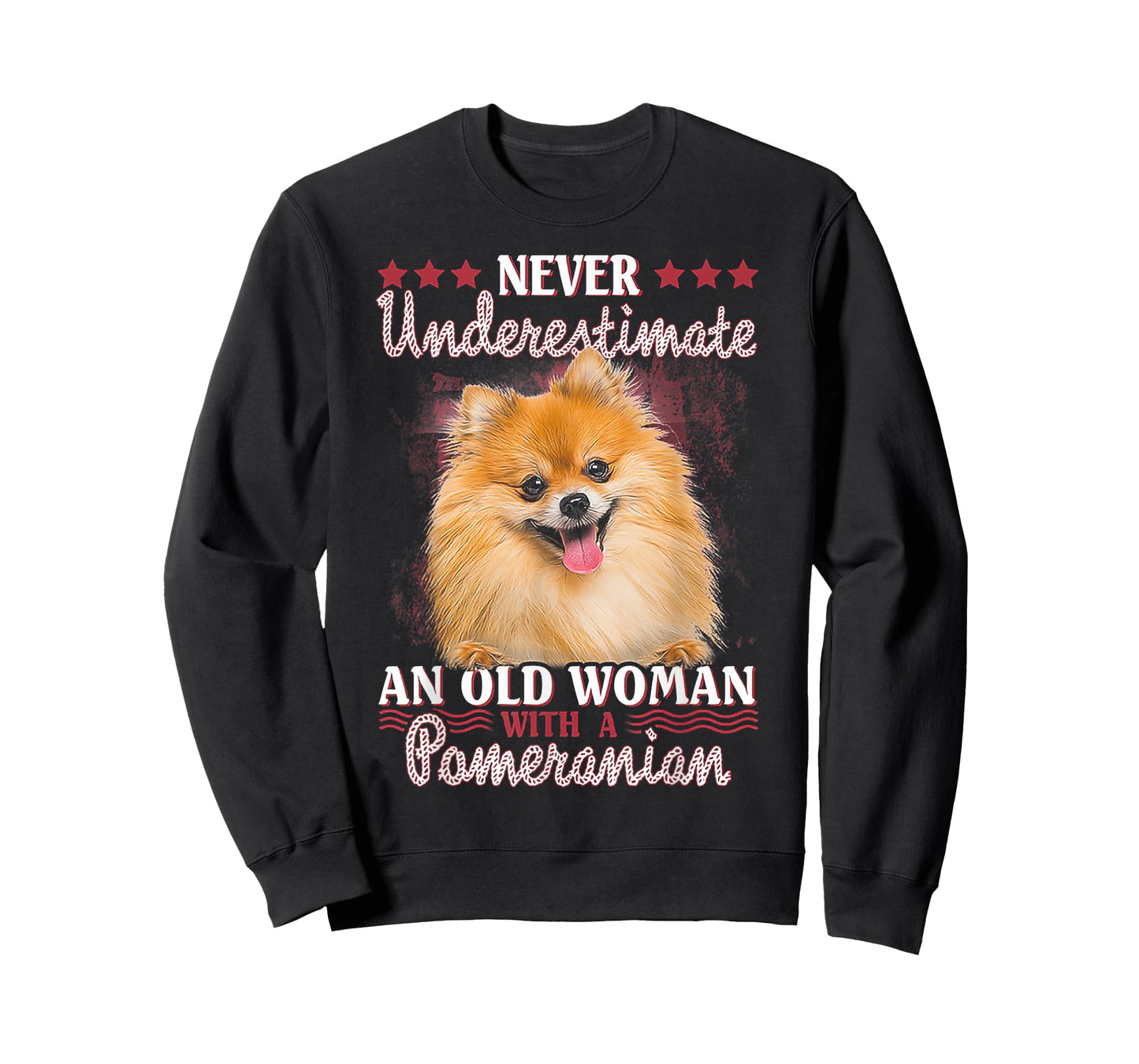 Never Underestimate an Old Woman with Pomeranian T-Shirt Small
