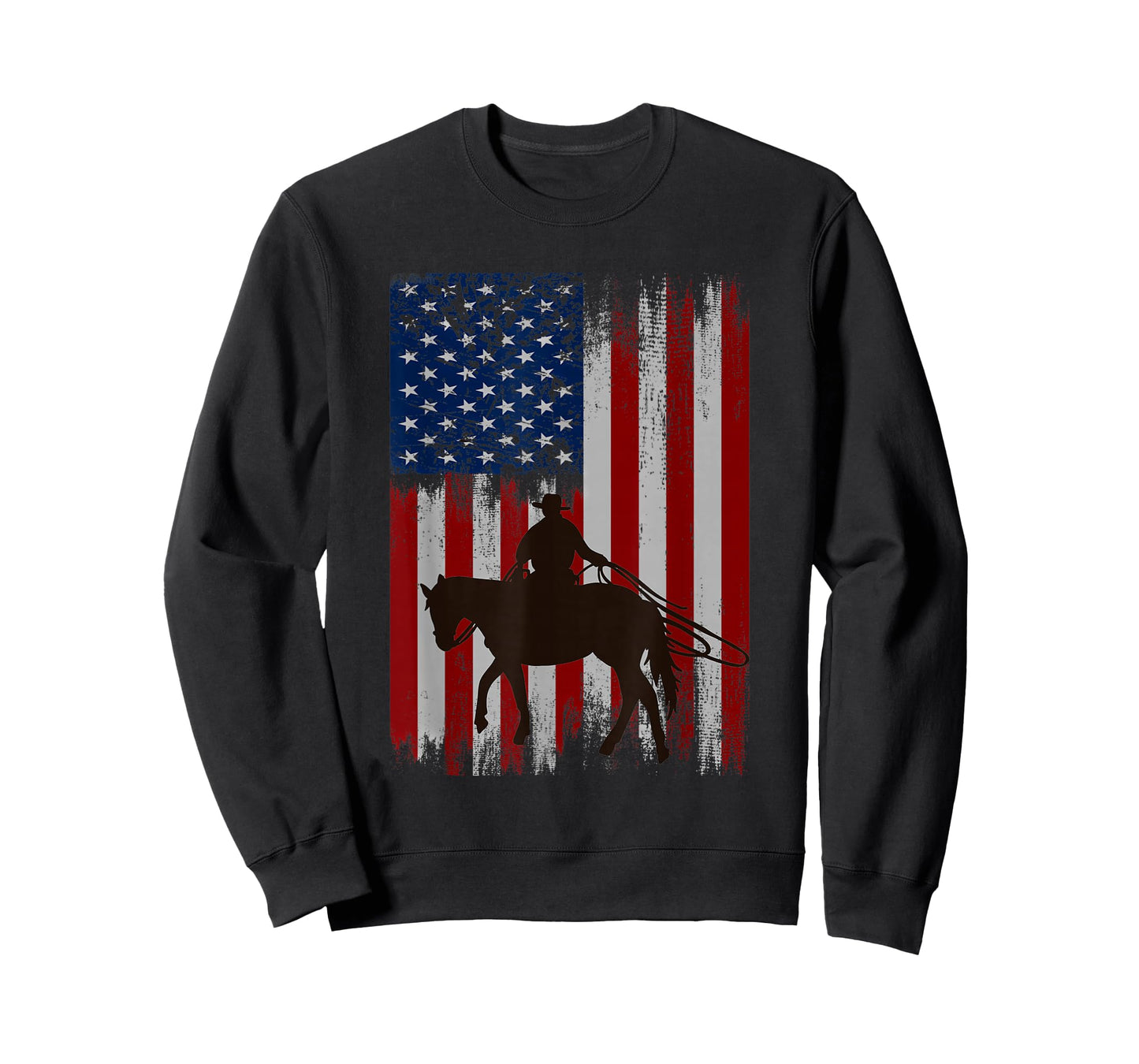 Vintage USA flag cowboy silhouette horse riding western T-Shirt