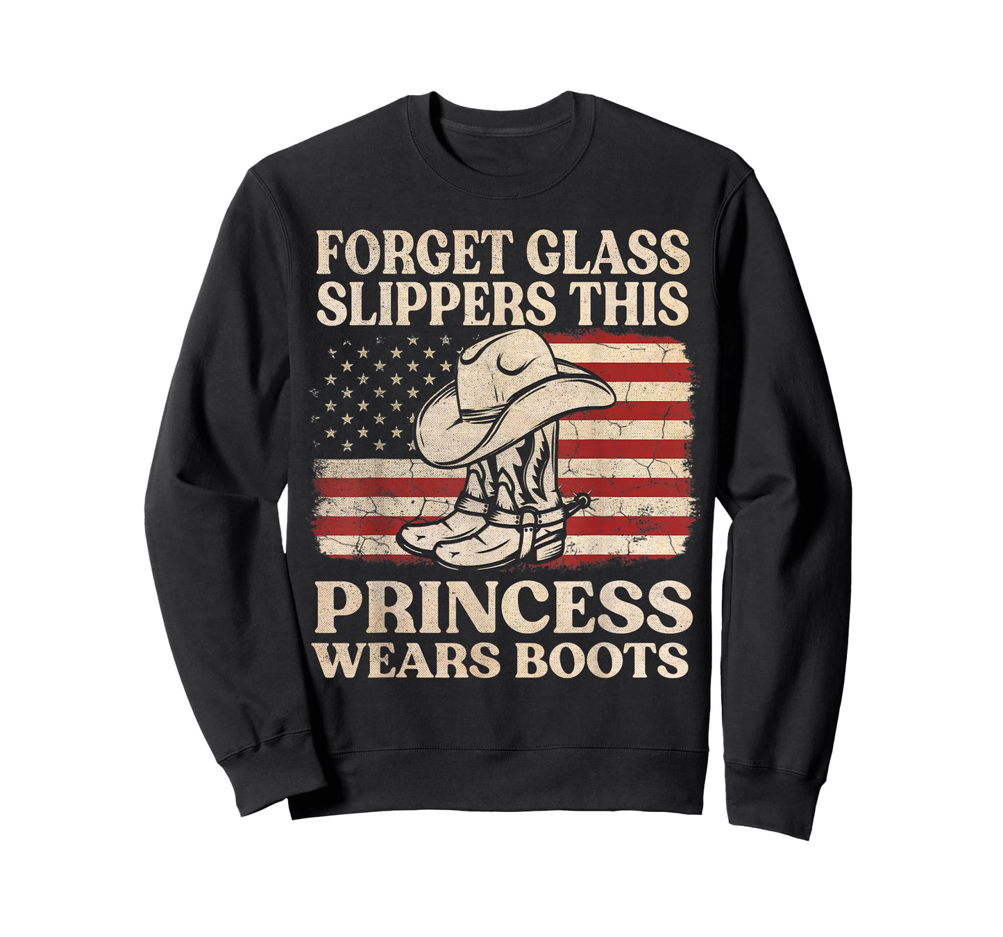 Forget Glass Slippers This Princess Wears Boots USA FLag T-Shirt