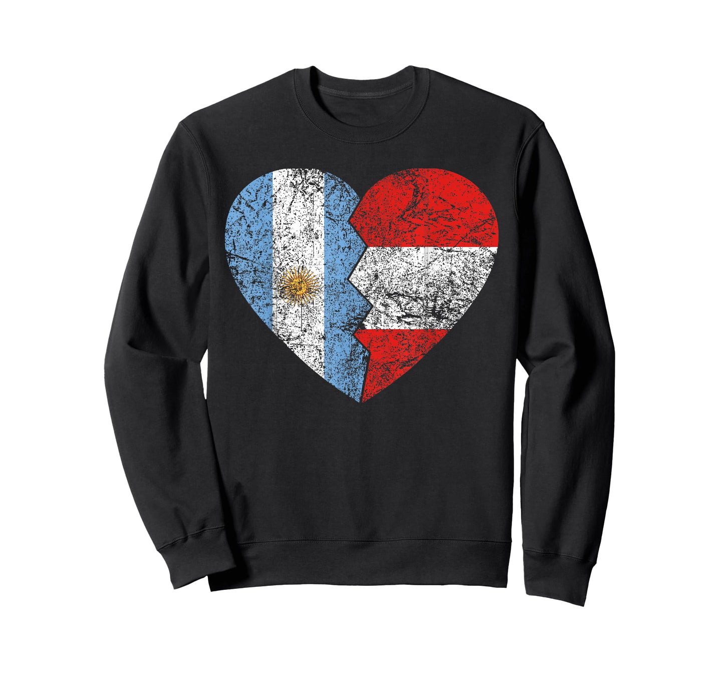 Peruvian Argentinian Flag Heart | Argentina Peru Flag Roots T-Shirt