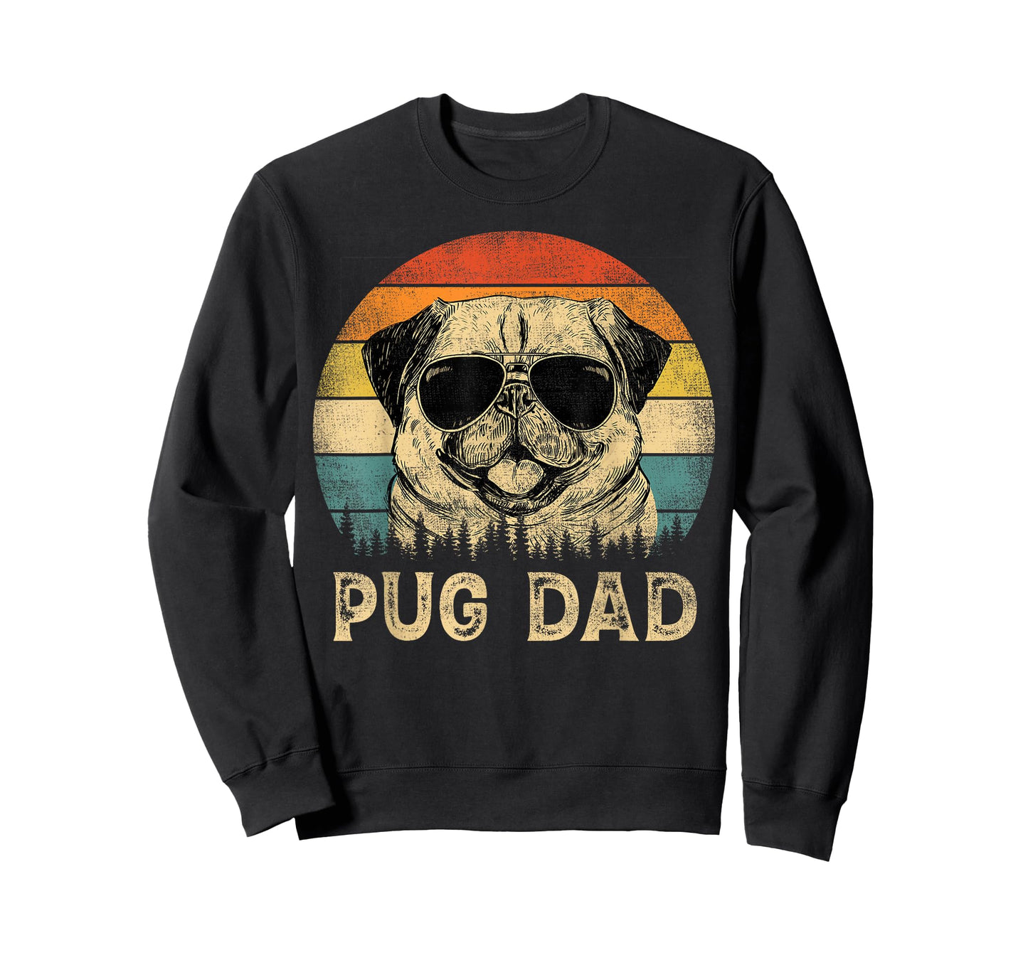 Vintage Pug Dad Dog Lovers Father's Day Tee T-Shirt