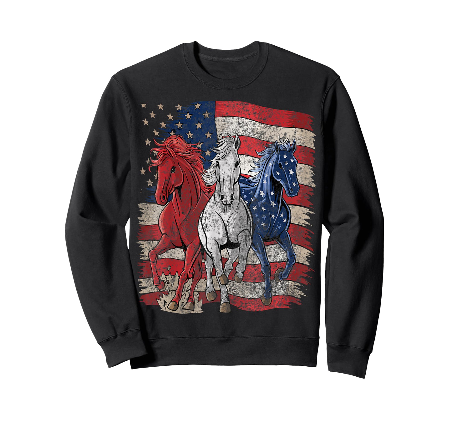 Horse Patriotic USA Flag 4th Of July T-Shirt