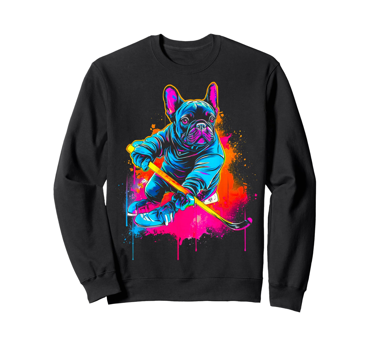 Pop Art French Bull Dog Hockey T-Shirt
