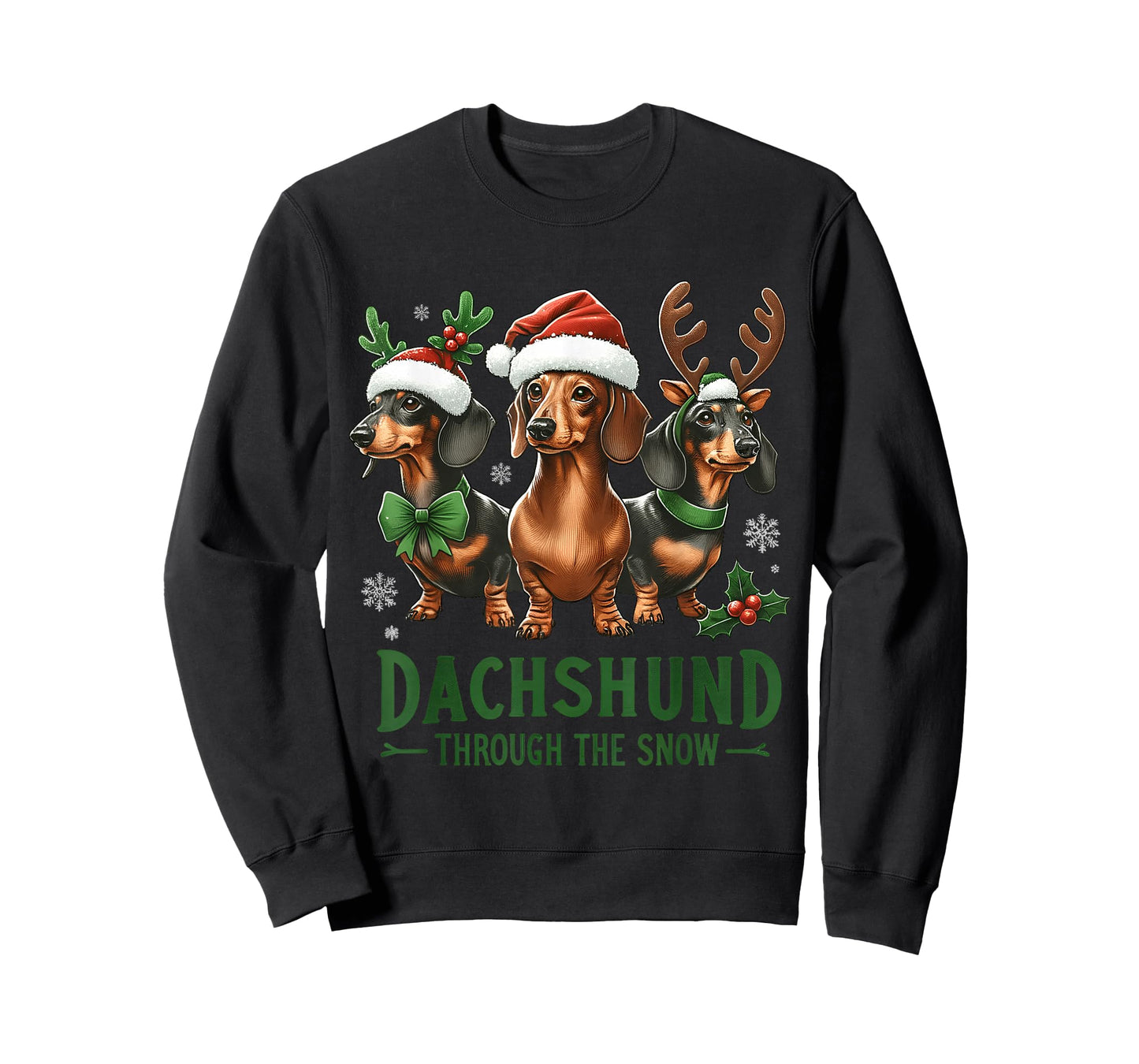 Dachshund Xmas Through the Snow Naughty List Dachshund T-Shirt