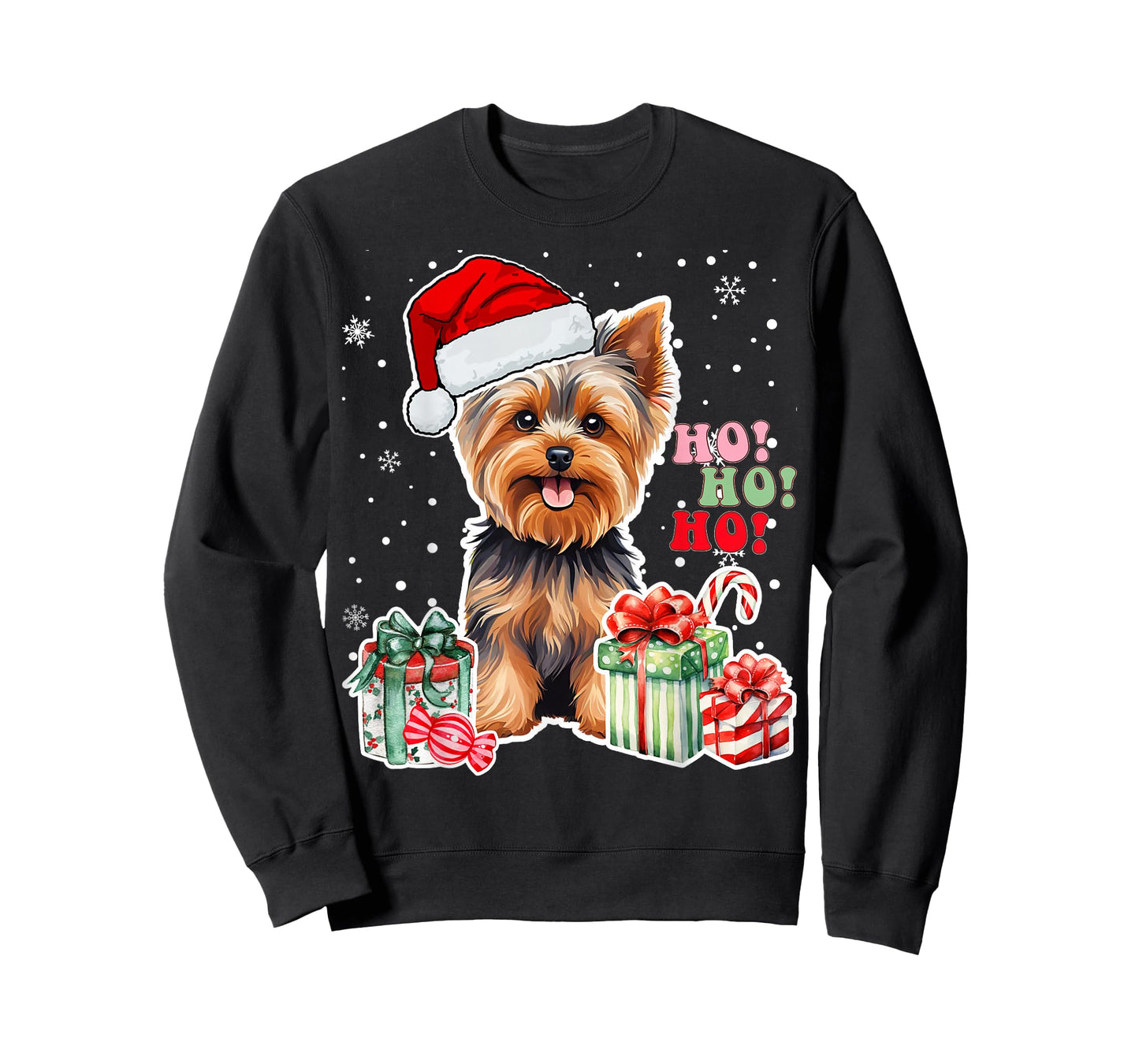 Yorkshire Terrier Christmas Yorkie Xmas Dog Santa Claus Hat T-Shirt