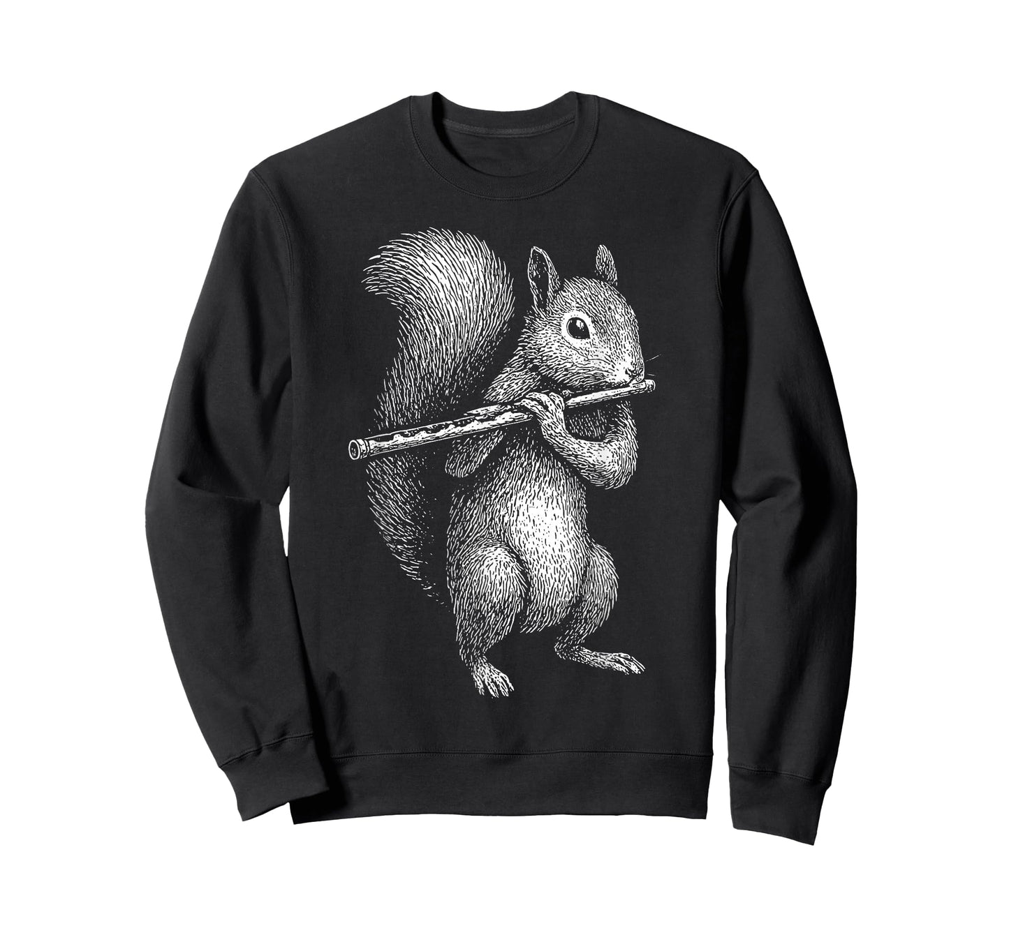 Squirrel Playing Flute Retro Animal Playing Instrument 90s T-Shirt
