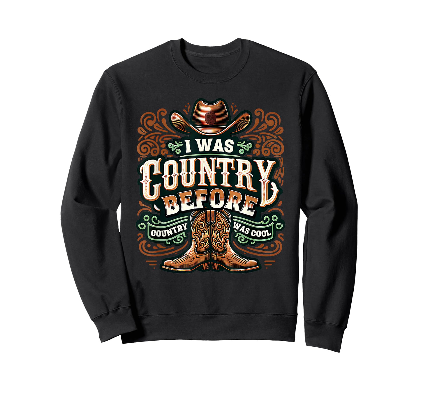 I Was Country Before Country Was Cool Funny Western T-Shirt
