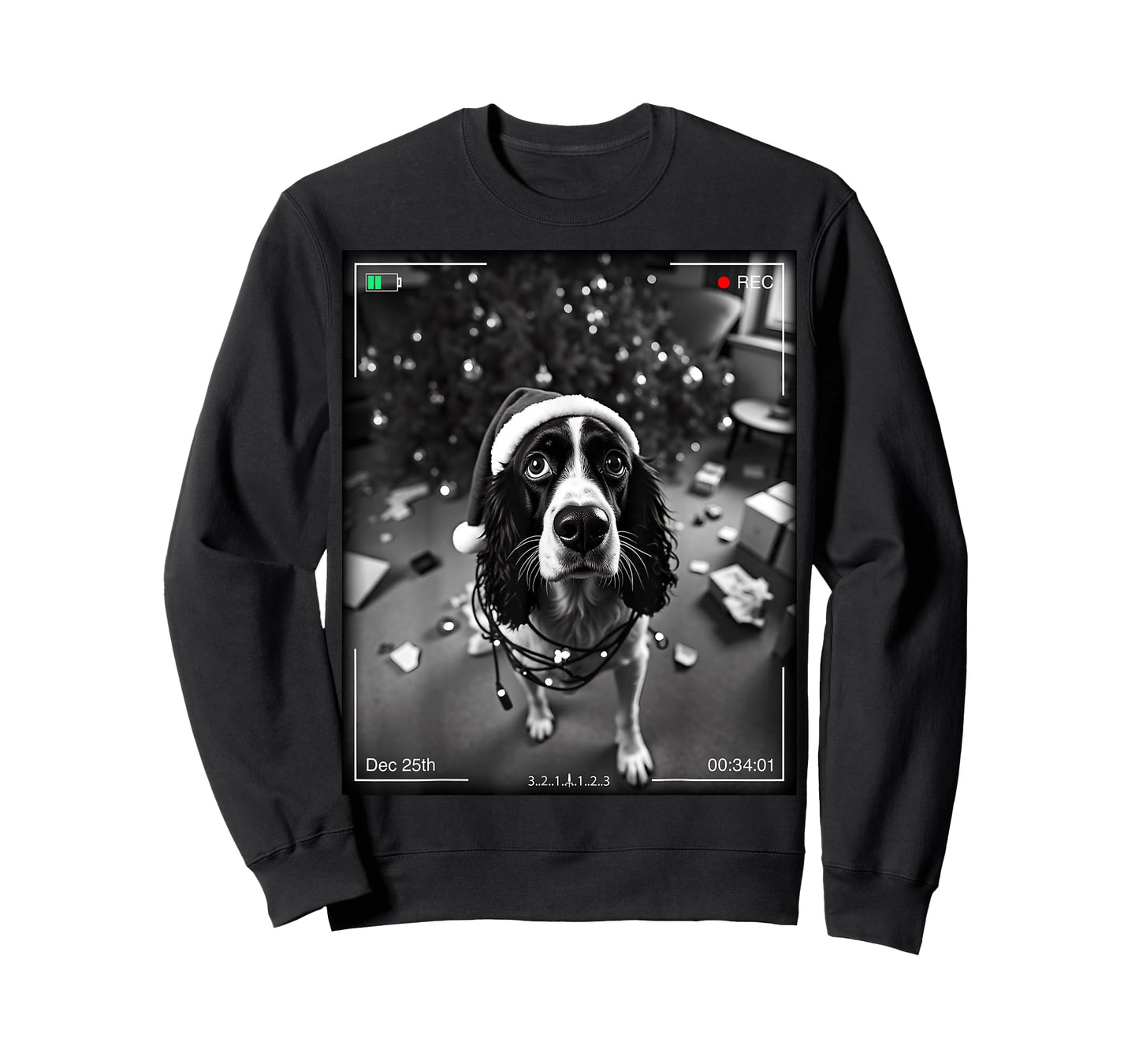 Christmas English Springer Spaniel Caught On Camera T-Shirt