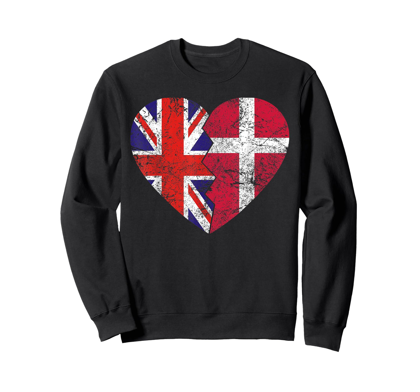 Danish British Flags Heart | United Kingdom Denmark Roots T-Shirt