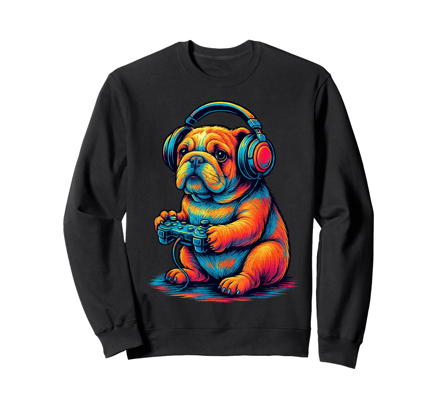English Bulldog Retro Gamer Vintage Gaming Dog Lover Men Women Kids T-Shirt