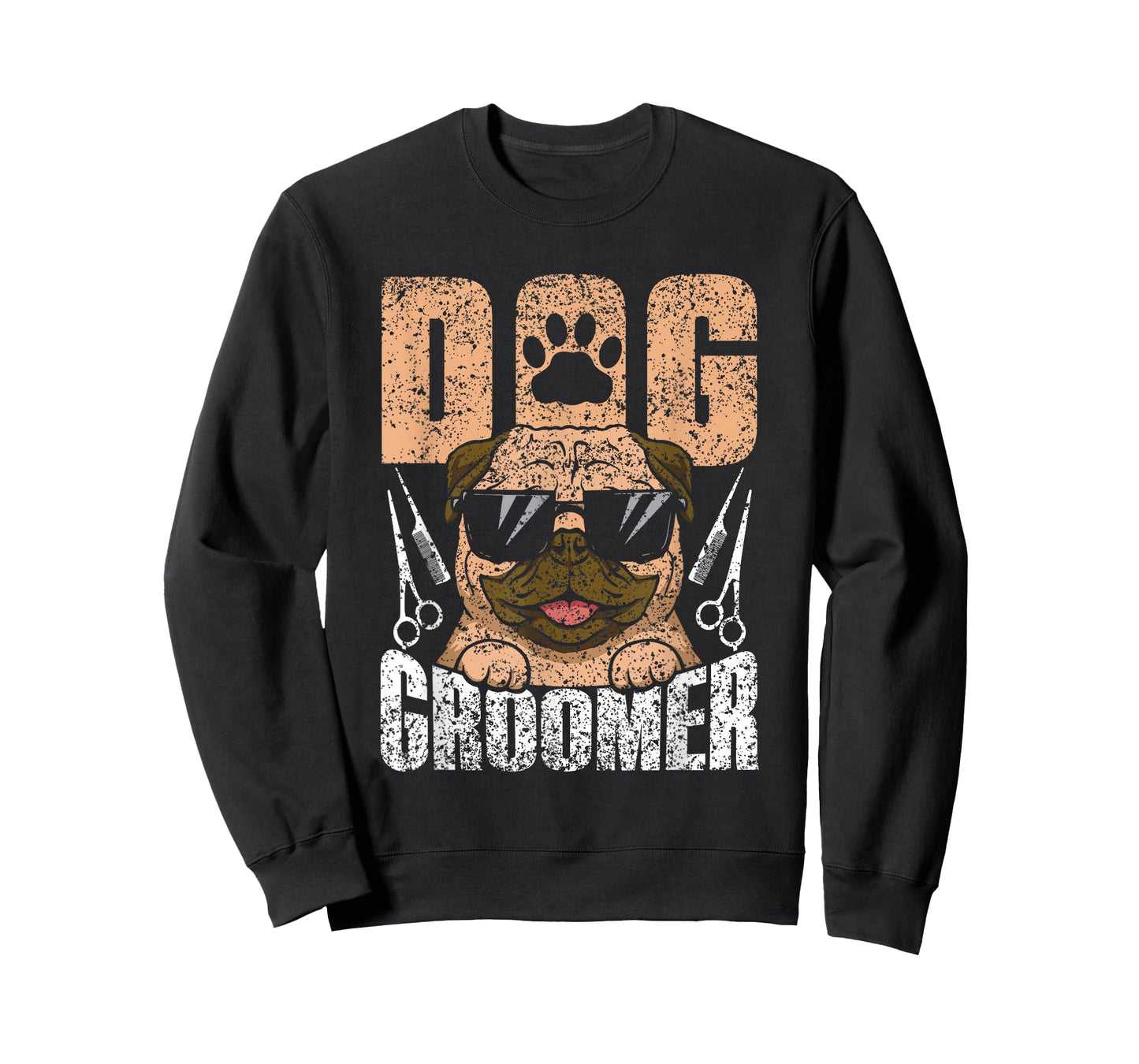 Grooming Job Puppy Dog Groomer Black Dog Print T-Shirt, Unisex-Adults, Small, Short Sleeve