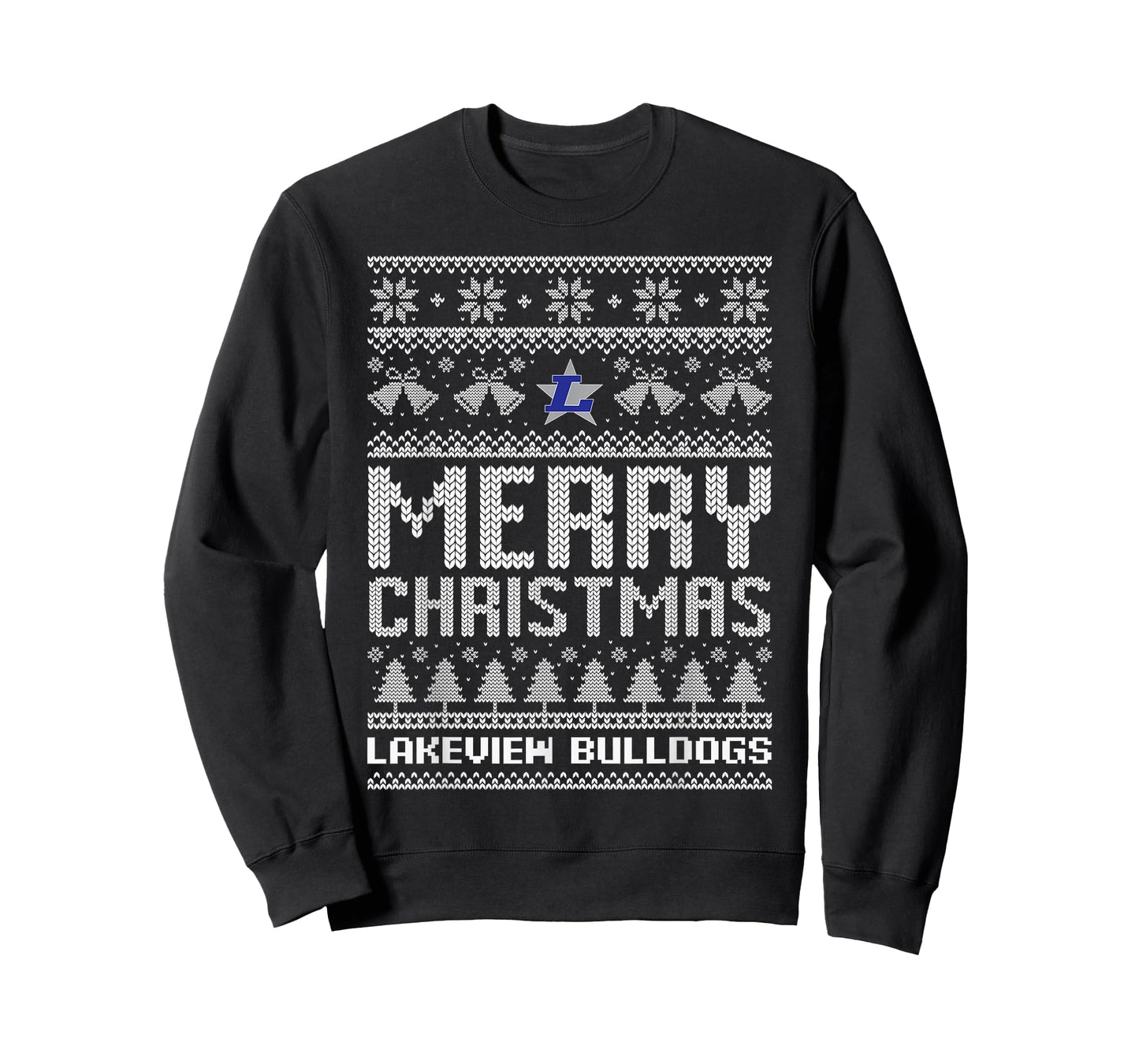 Lakeview Bulldogs Logo Merry Christmas Ugly Sweater HS T-Shirt