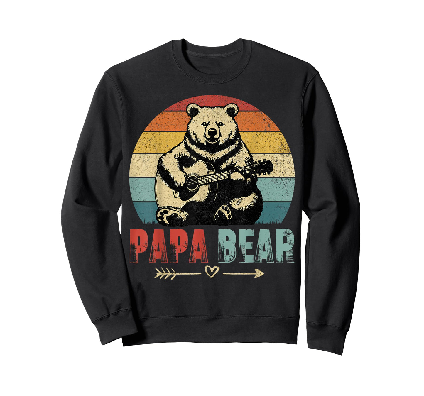 Papa Bear Acoustic Groove Dad Music Lover Chill Vibe T-Shirt