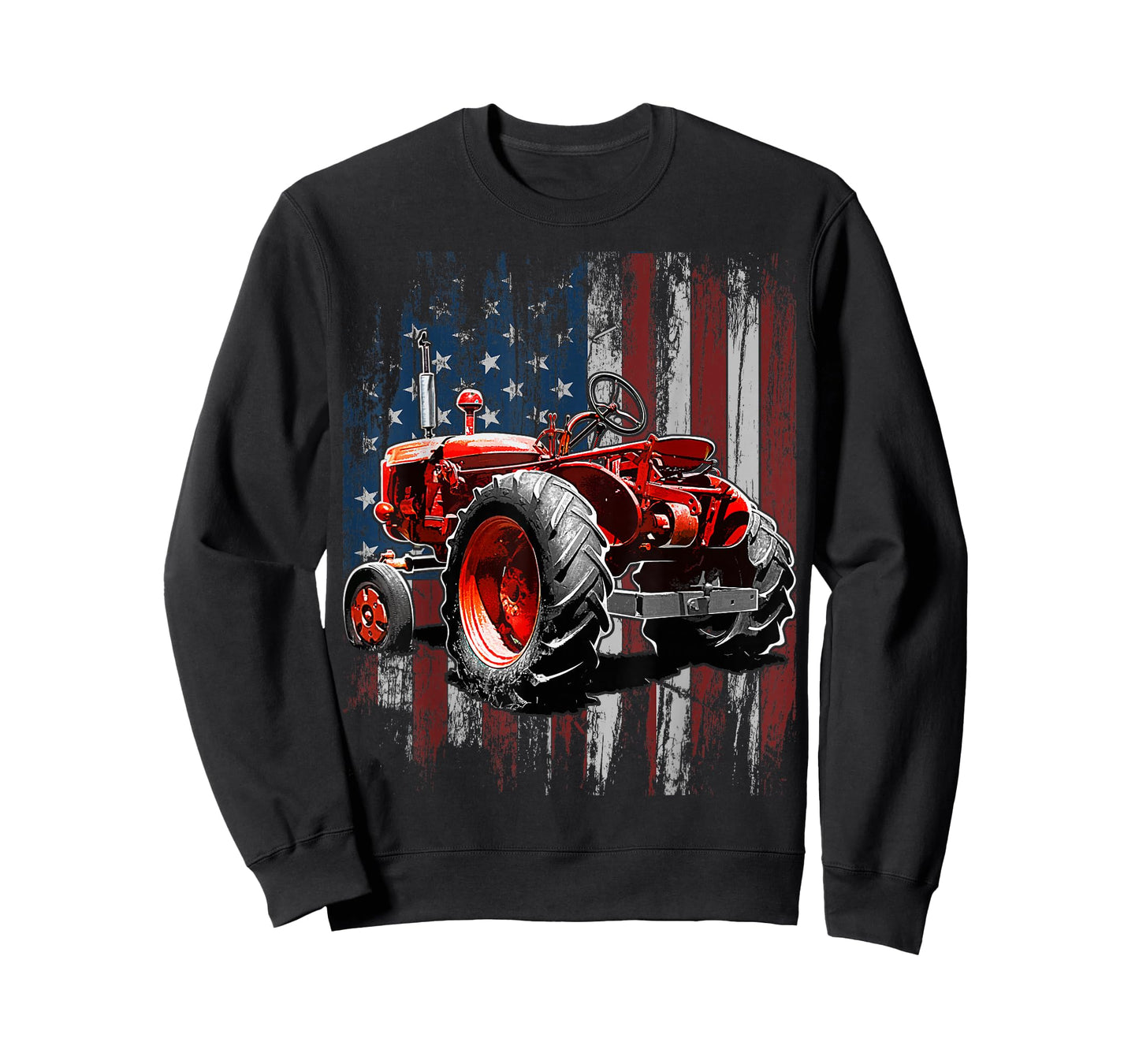 Patriotic Tractor American Flag Tractor Farmer Farm Gift Men T-Shirt