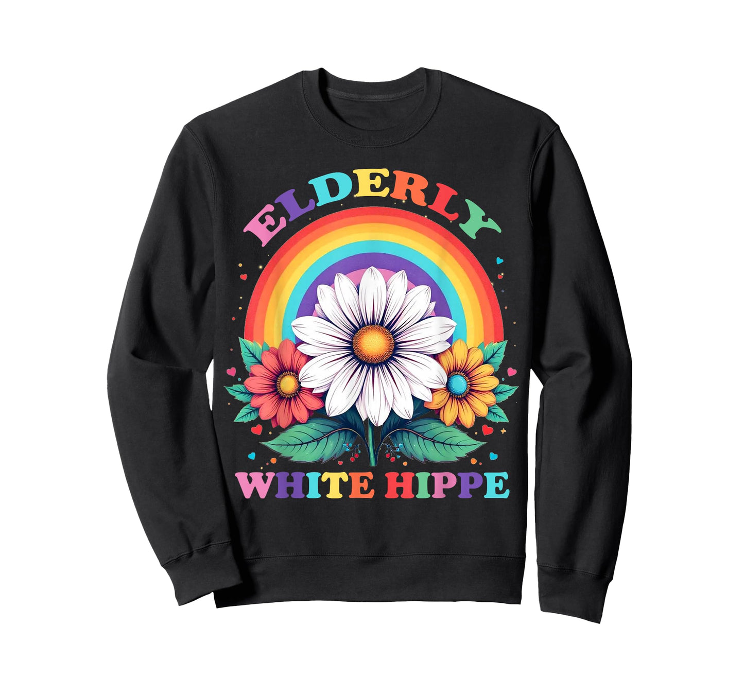 Elderly White Hippie Trending Funny Saying Lovers Graphic T-Shirt