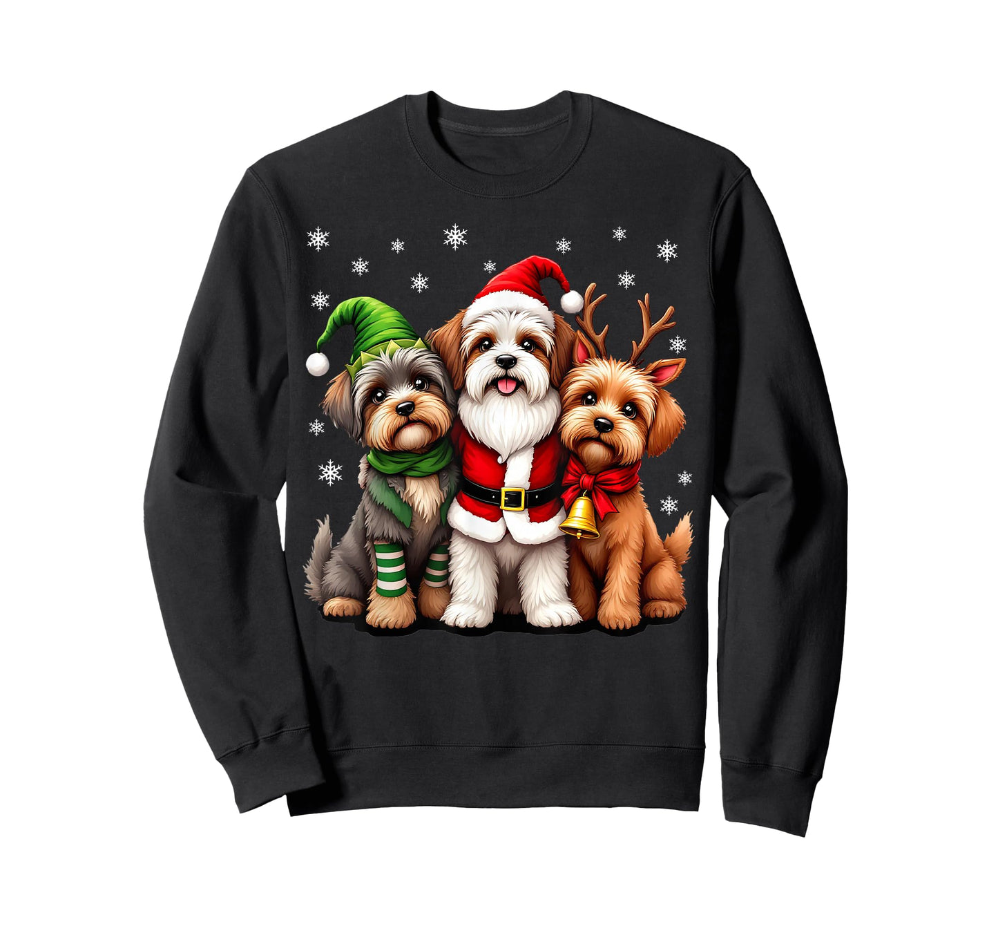 Havanese Christmas Dogs Funny Santa Reindeer Elf Holiday T-Shirt