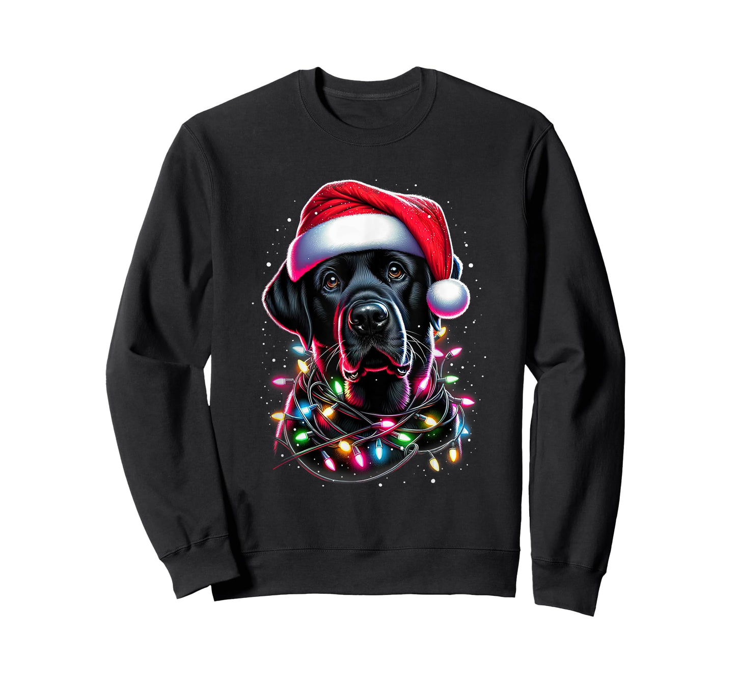 Black Lab Labrador Christmas Tree Light Pajama Dog Xmas T-Shirt