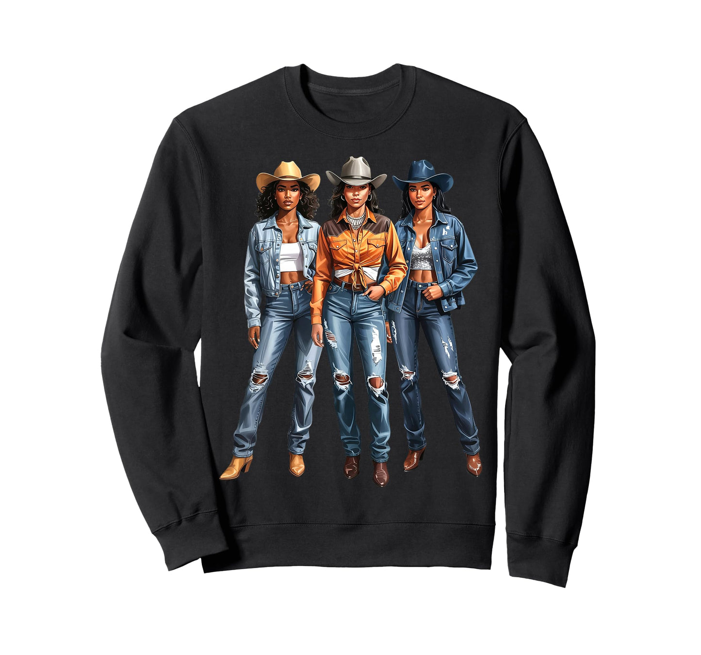 Black African American Cowgirl Western Country Texas Girls T-Shirt
