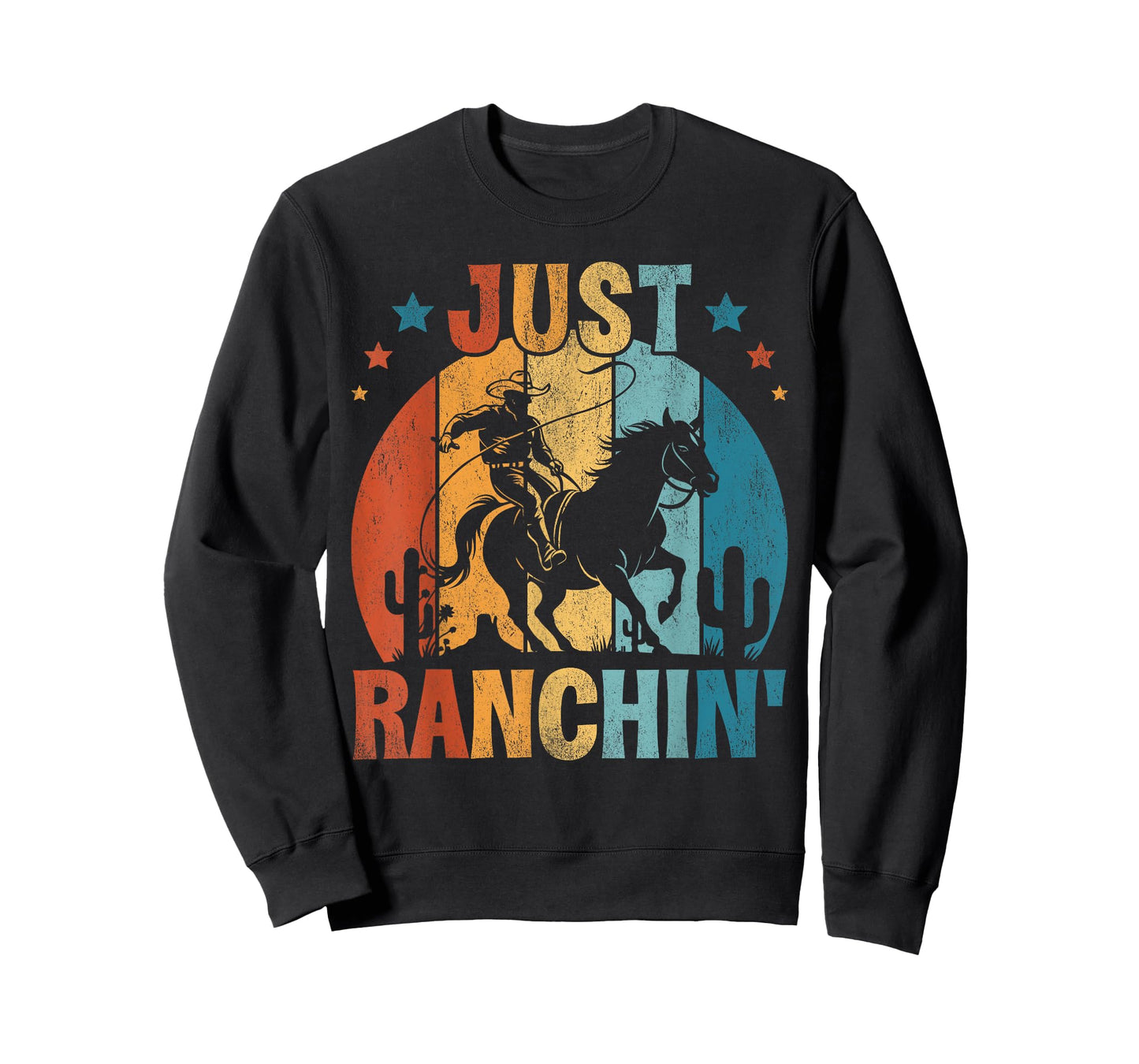Just Ranchin' Farmer Cowboy Horse Cow Rodeo Lovers Men Women T-Shirt