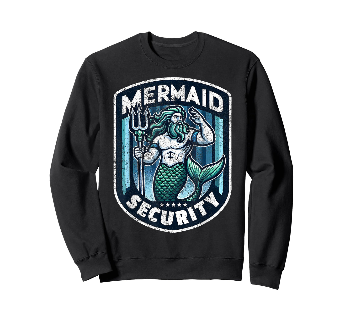 Mermaid Security Father Swimming Parent Swimmer Dad Swim T-Shirt
