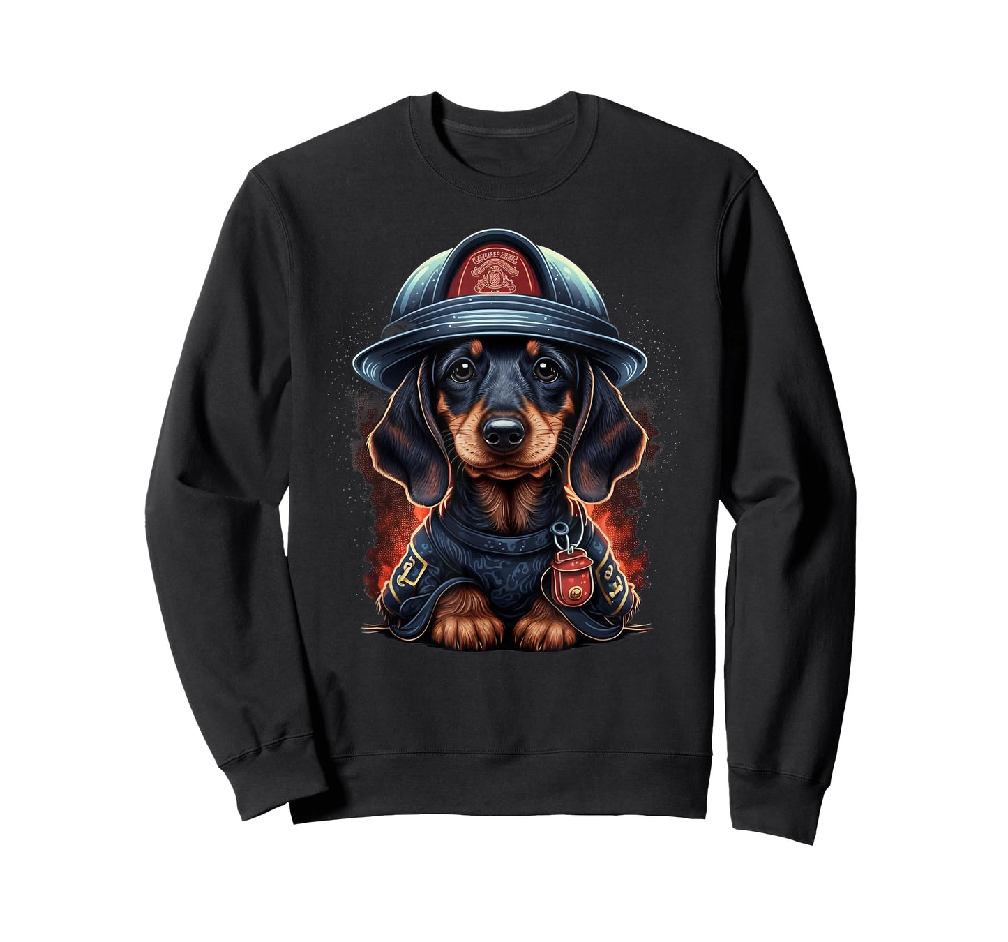 Dachshund Fireman on Firefighter Dachshund T-Shirt