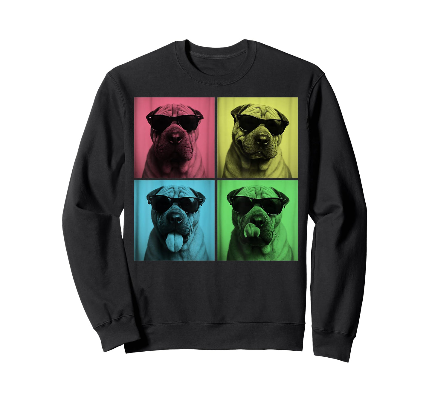Shar Pei Pop Art Funny Dog Lover Sharpei Photo Booth T-Shirt for Men Women Kids