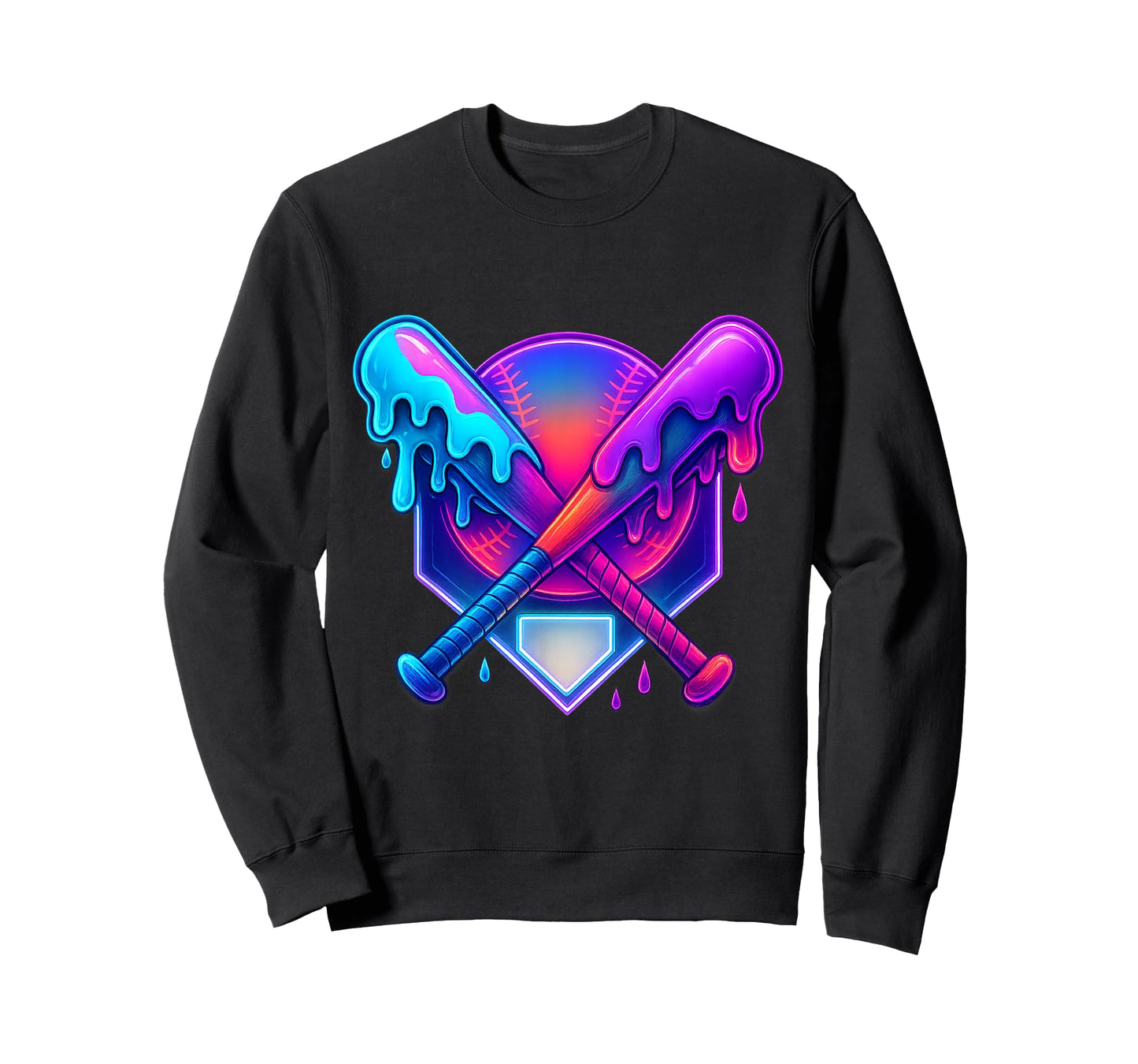 Baseball Drip for Boys Home Plate Ice Cream Drip Youth Sport T-Shirt