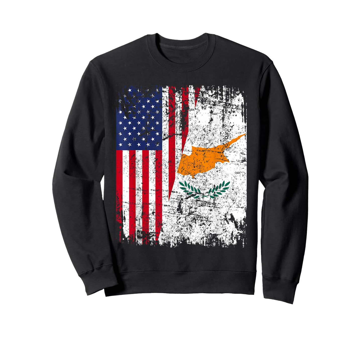 CYPRIOT ROOTS | Half American Flag | USA CYPRUS FLAG T-Shirt